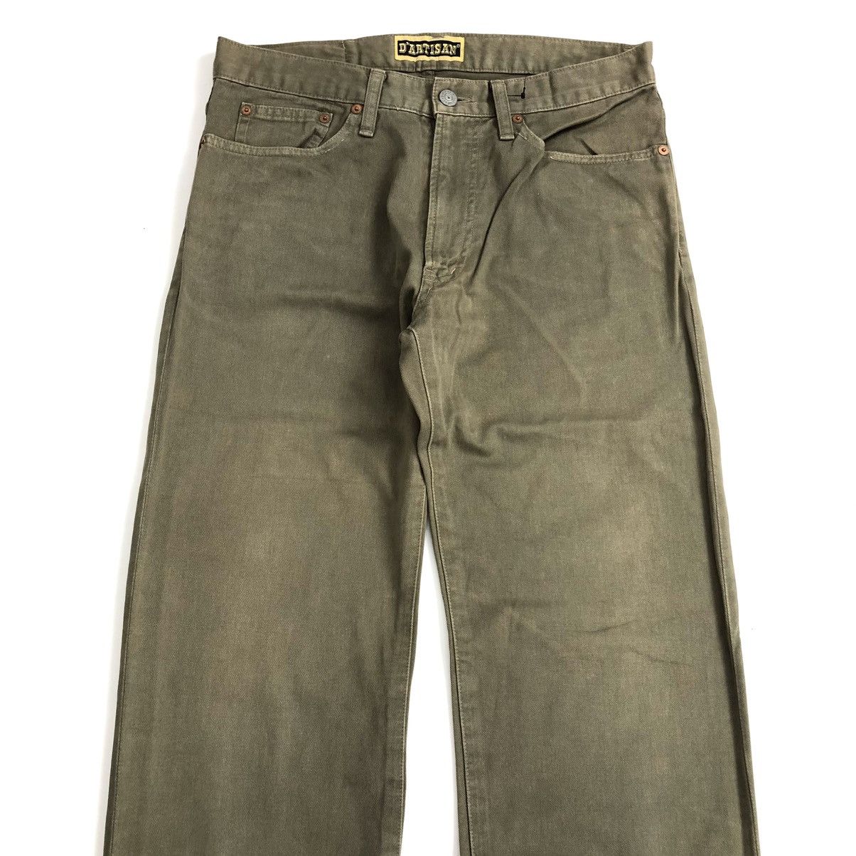 Japanese Brand × Studio D'Artisan × Vintage 🐷 Vintage Studio D'Artisan Olive Green Washed Jeans Size US 31 - 2 Thumbnail