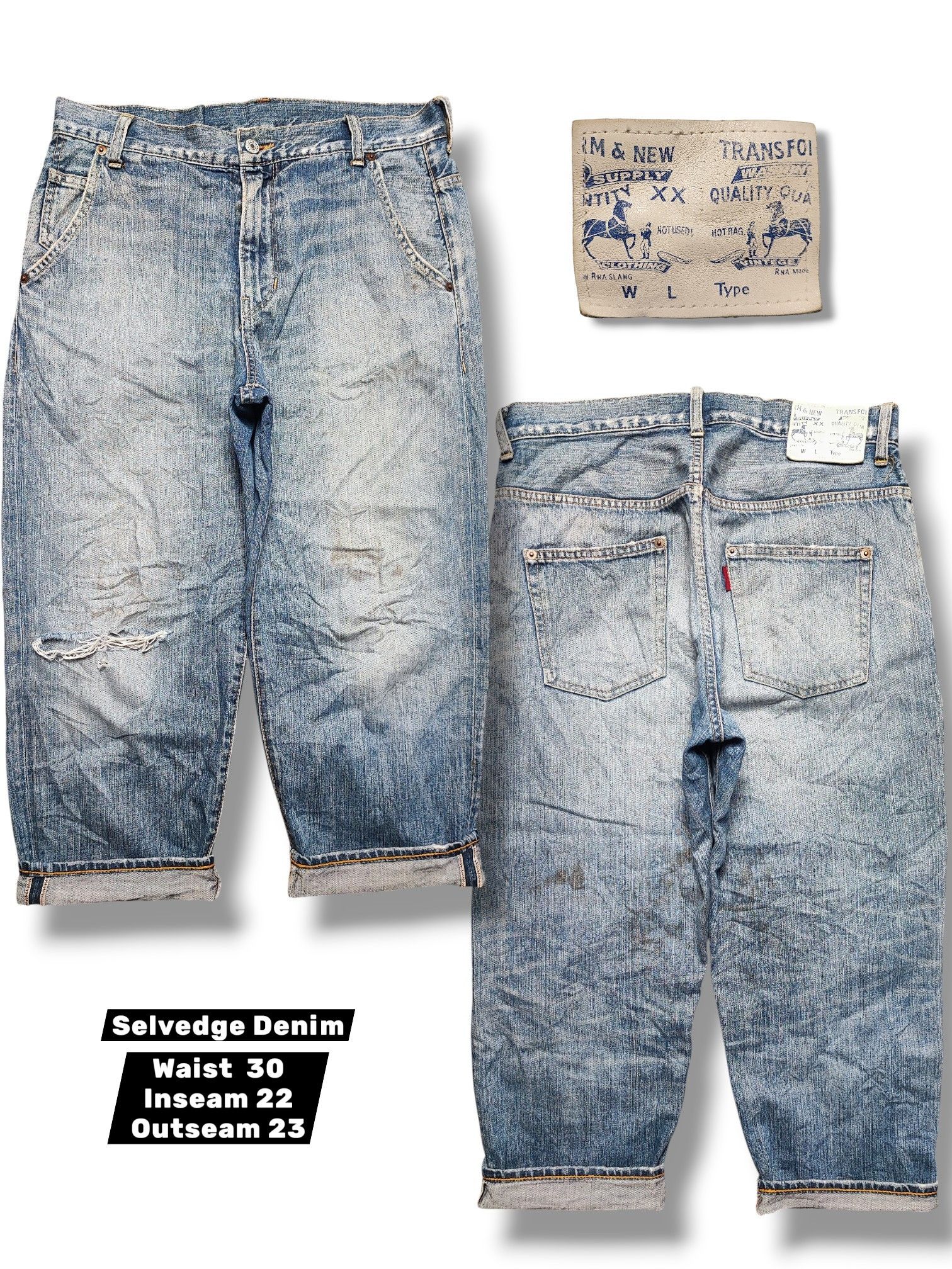 Hysteric Glamour RNA SLANG SELVEDGE DISTRESSED DENIM UNDERCOVER DESIGN Size US 30 / EU 46 - 1 Thumbnail