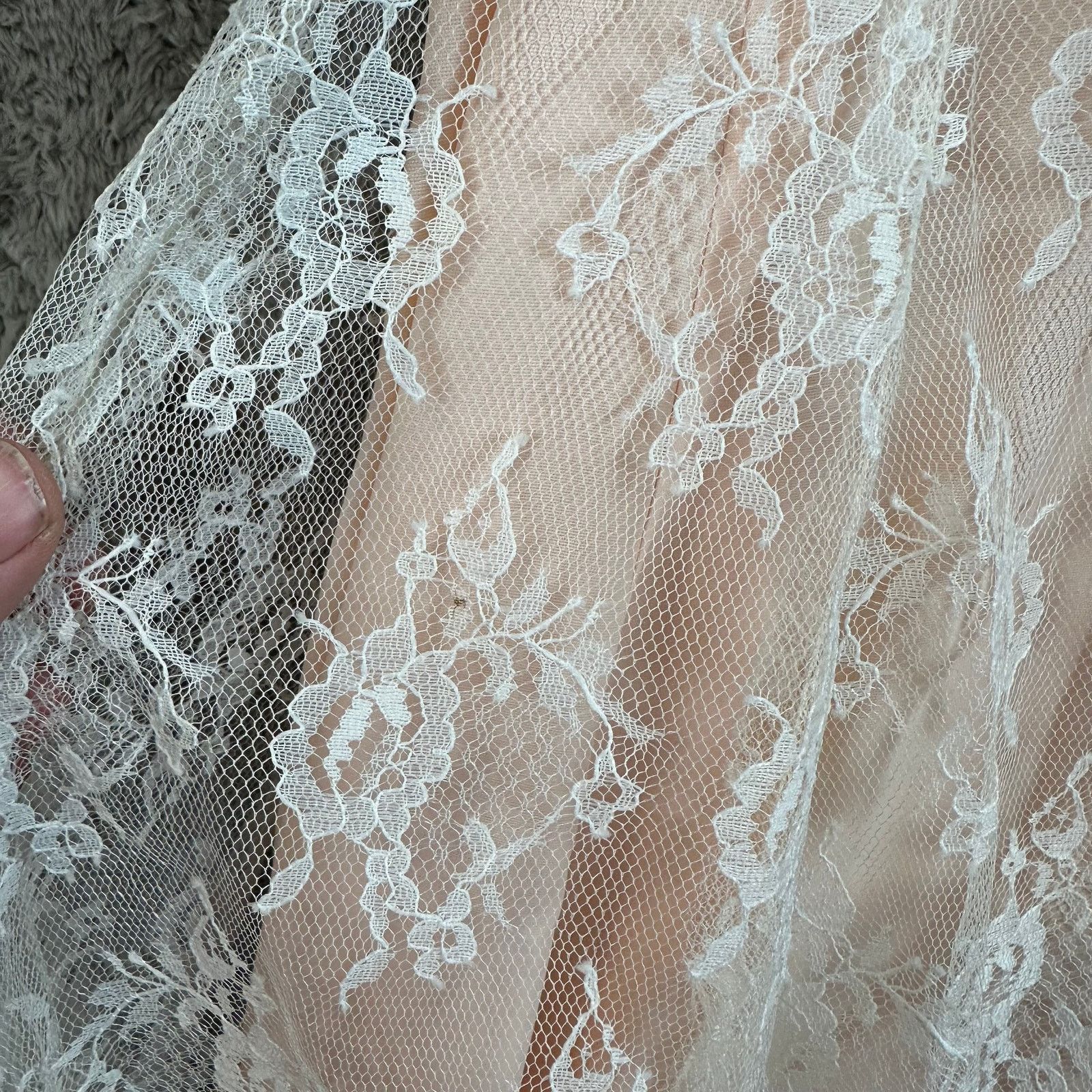 Other Vintage 80s Pink Lace Dress Victorian Frilly Cottage Prom Size ONE SIZE - 13 Thumbnail