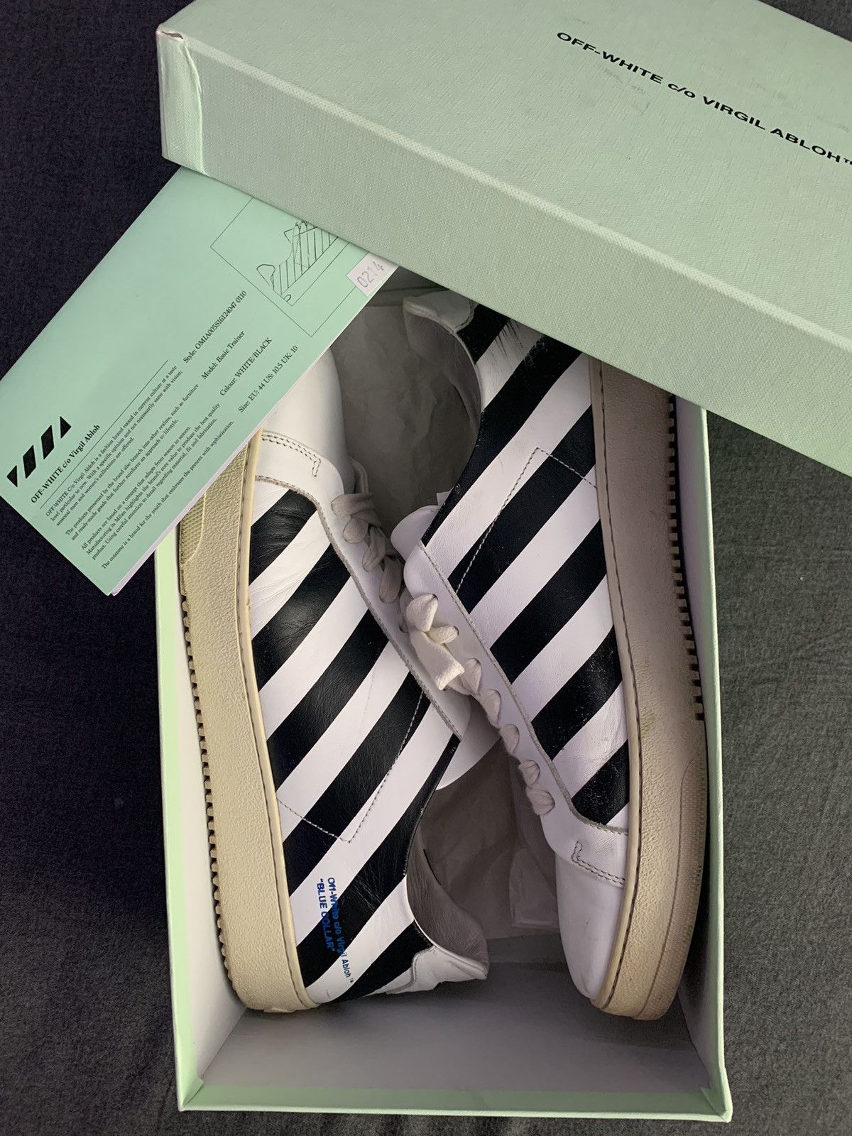 Off-White Off White Leather Striped Sneakers Size US 11 / EU 44 - 8 Thumbnail