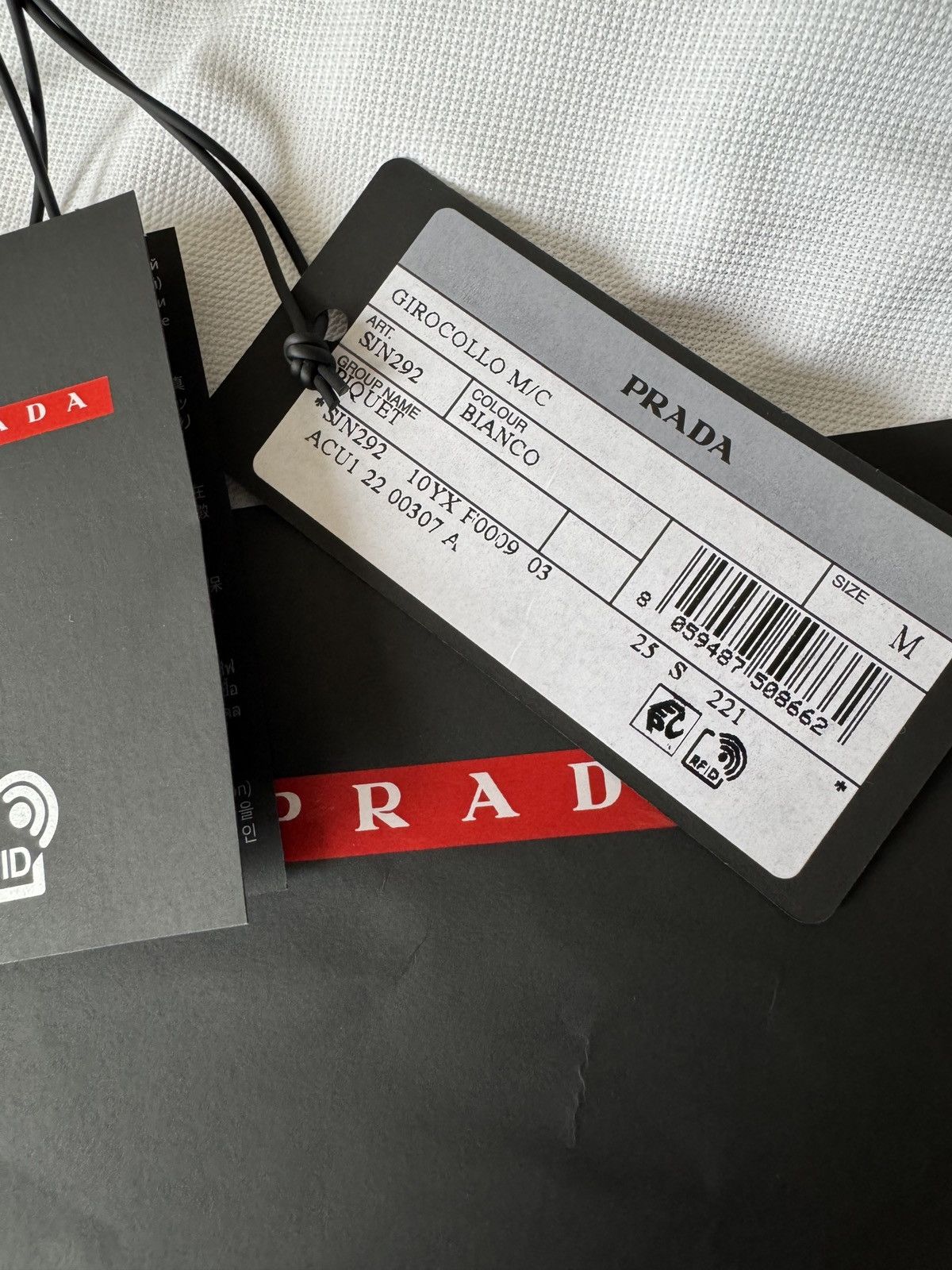 Prada 🔥🔥 Prada Linea Rossa White Pique T-Shirt Size US M / EU 48-50 / 2 - 6 Thumbnail