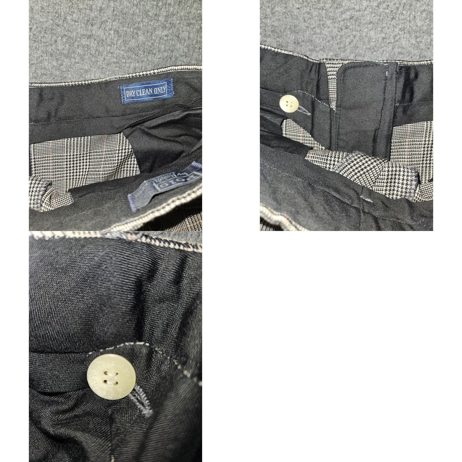 Polo Ralph Lauren VINTAGE Polo Ralph Lauren Dress Pants Mens 34x33 Plaid Pleated Cuffed USA Grey Plaid 90s Mens Size US S / EU 44-46 / 1 - 9 Thumbnail