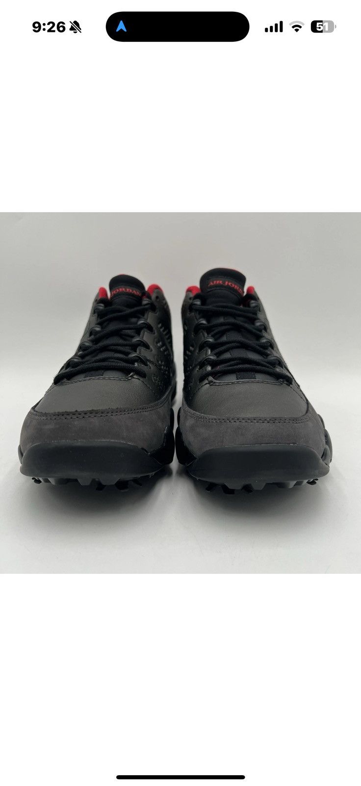 Nike Nike Air Jordan 9 Retro Low Golf ‘Charcoal Red Size US 6 / EU 39 - 2 Thumbnail