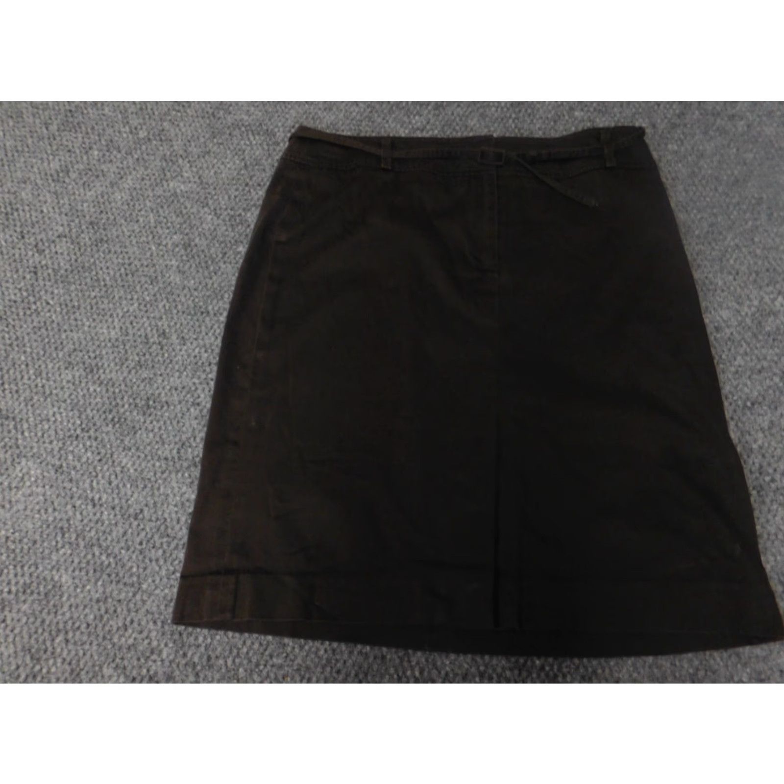 Loft LOFT Ann Taylor Skirt A-Line Knee Length Brown 8 Womens Casual Knit Cotton Zipper Size 30" / US 8 / IT 44 - 3 Thumbnail