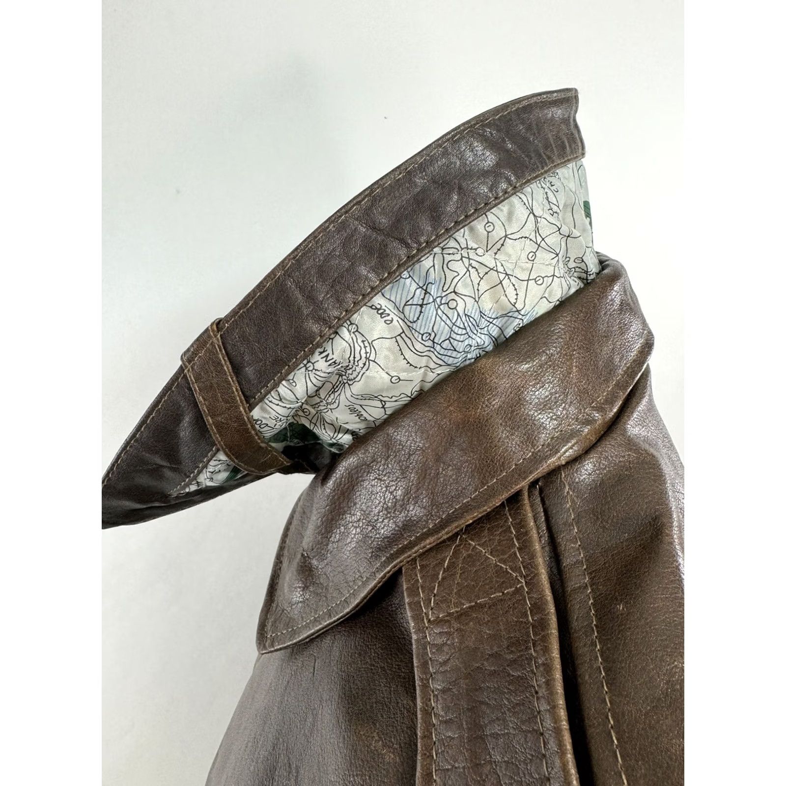 Vintage AMERICAN HIDE & LEATHER Bomber Jacket - S - Brown - Leather - Removable Fleece Collar - Full Zip - Men's Shirt/Jacket? Size US S / EU 44-46 / 1 - 5 Thumbnail