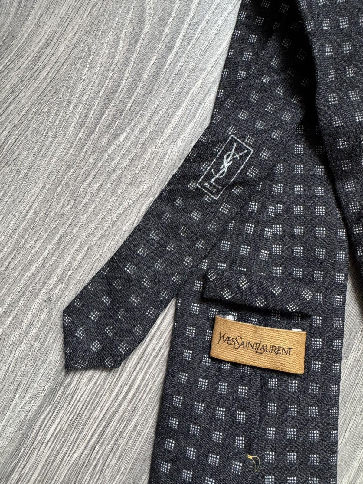 Yves Saint Laurent Vintage Yves Saint Laurent 1980’s Wool Monogram Neck tie Size ONE SIZE - 1 Thumbnail