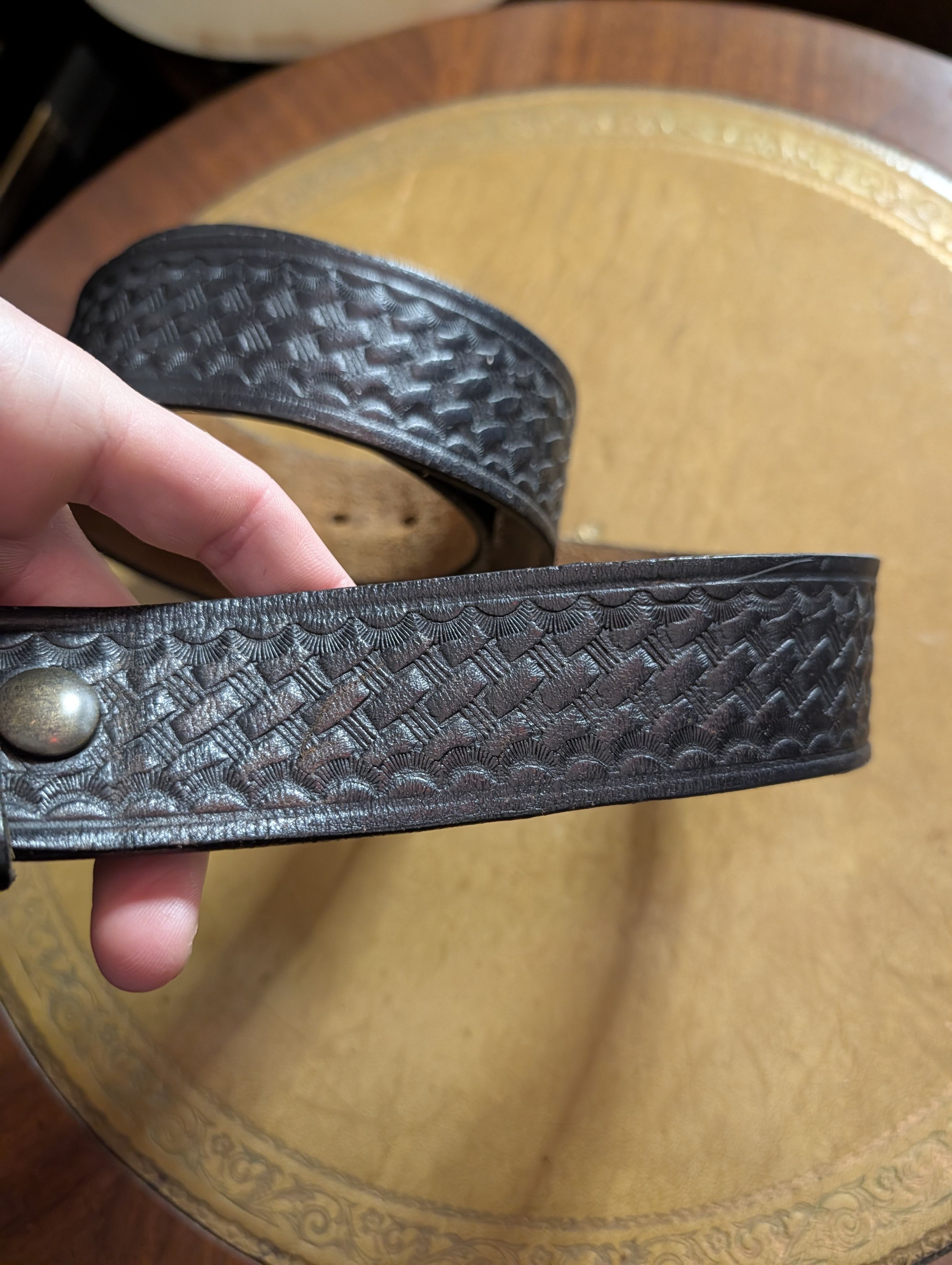 Vintage DeSantis USA B19 embellished black leather western belt Size 44 - 3 Thumbnail