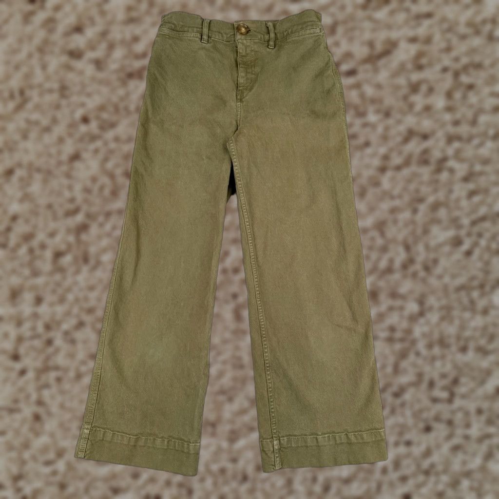 Lou & Grey Lou & Grey Jeans Womens 27 Green Denim Wide Leg Mid Rise Cotton Blend 26x25 Size 27" / US 4 / IT 40 - 1 Thumbnail