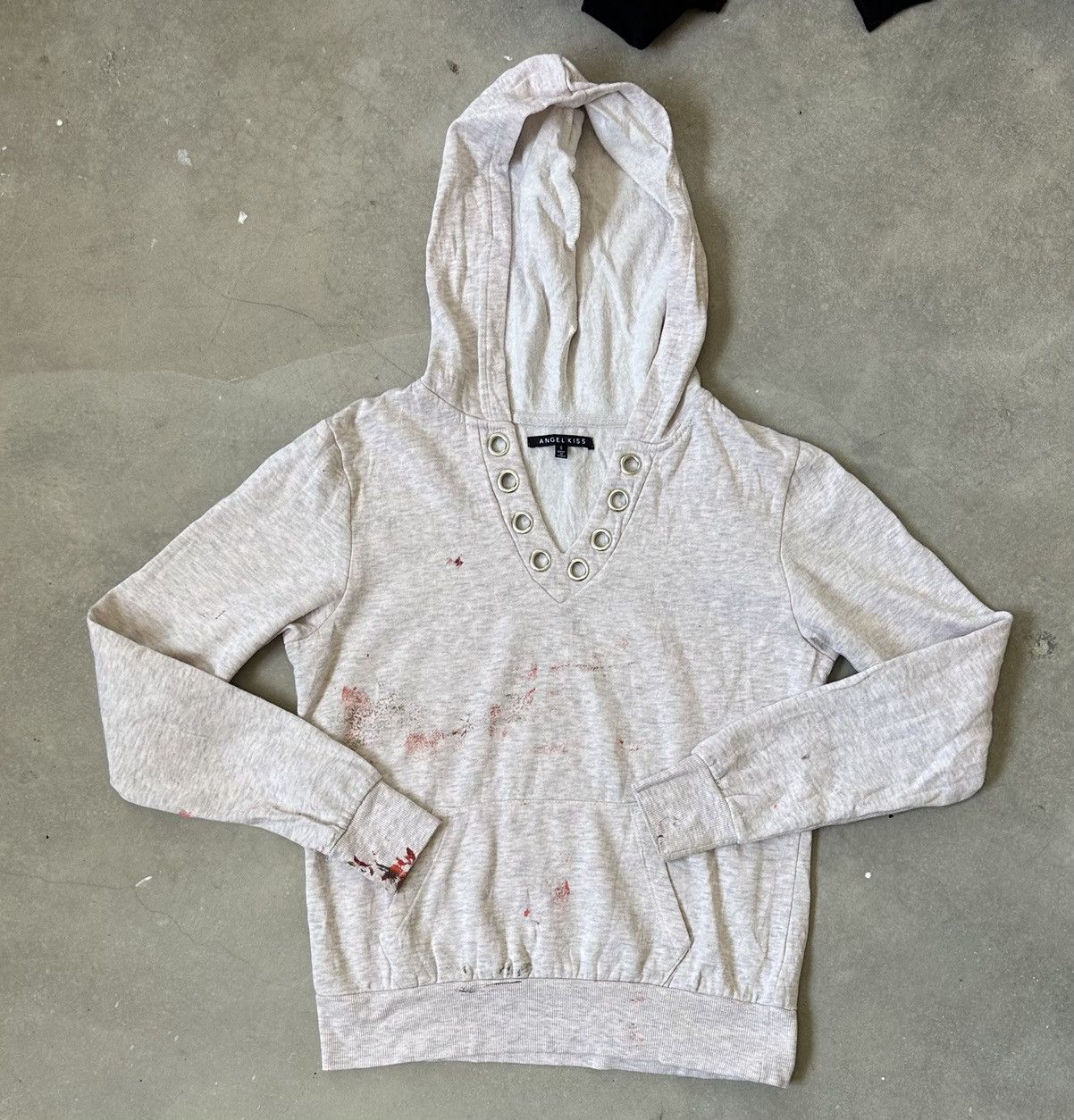 Japanese Brand VINTAGE ANGEL KISS DISTRESSED MID BUTTON HOODIE Size US S / EU 44-46 / 1 - 1 Thumbnail