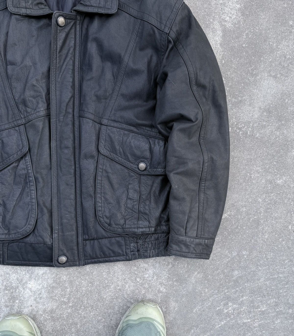 Vintage Vintage 90s rare streetwear avantgarde leather track jacket Size US M / EU 48-50 / 2 - 10 Thumbnail