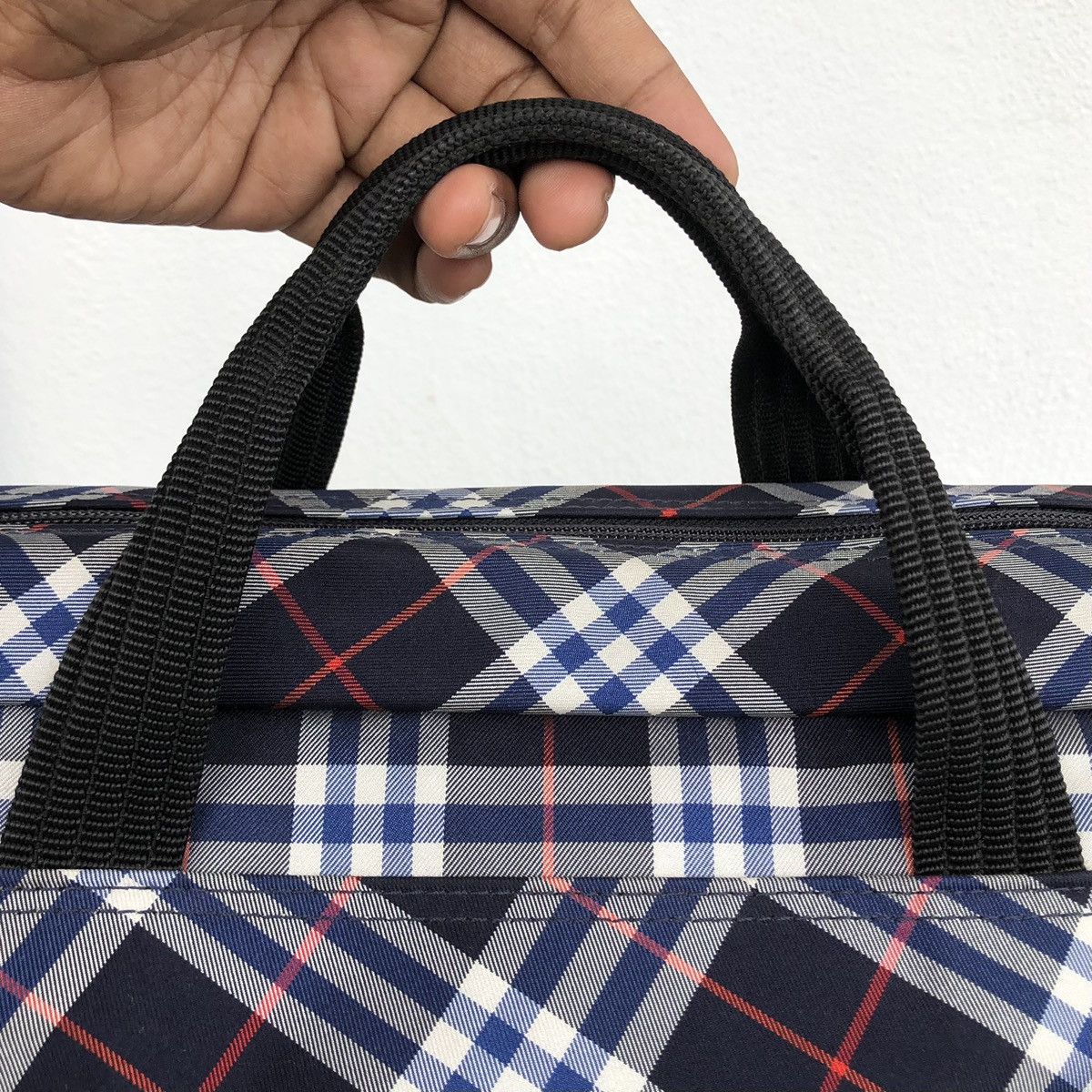 Burberry Vintages BURBERRYS Blue Novachecks Business Document Bag Size ONE SIZE - 16 Thumbnail