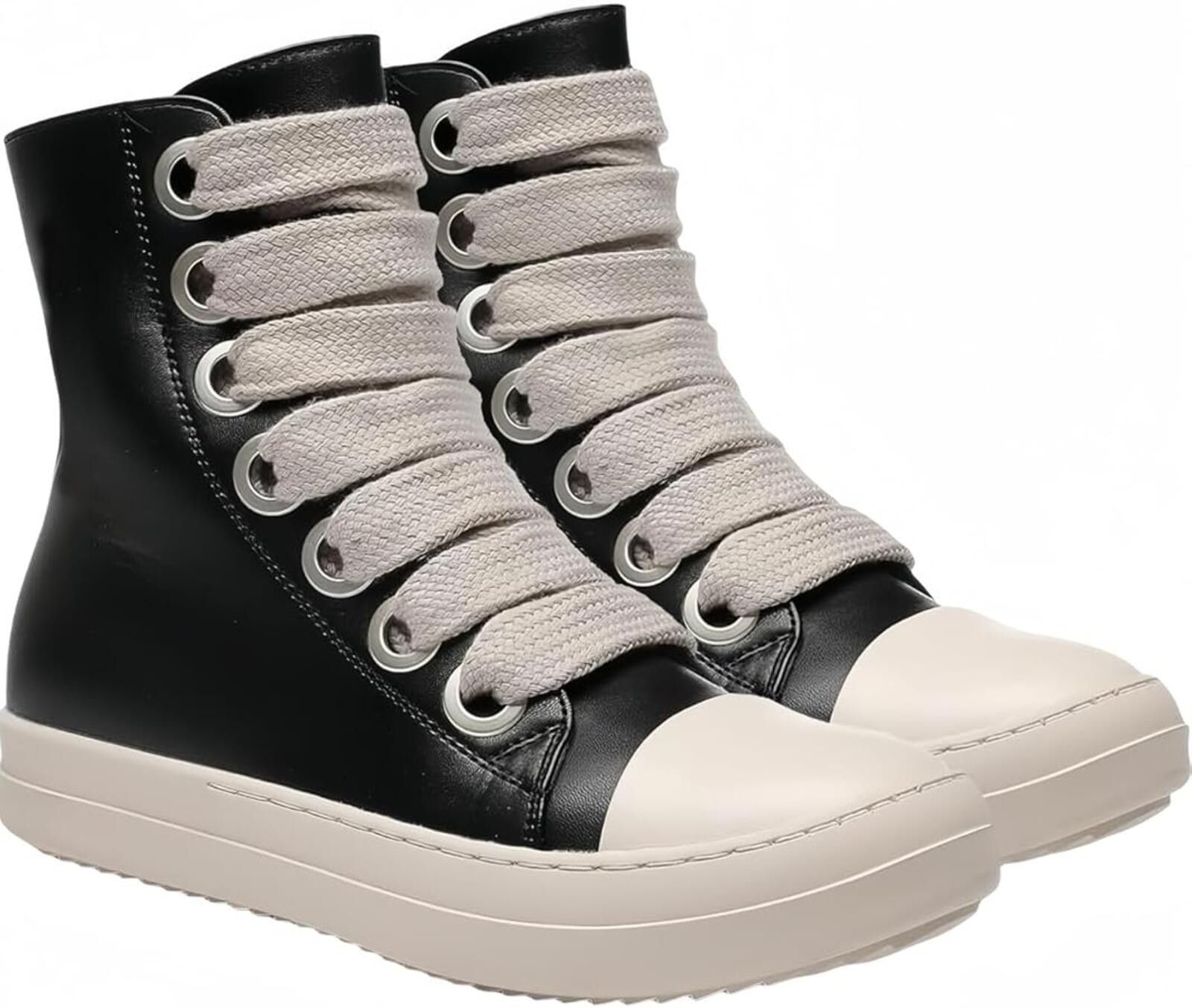 Unknown London Black and White High-Top Sneakers with Thick Laces size 10.5 Size US 9 / EU 42 - 1 Preview