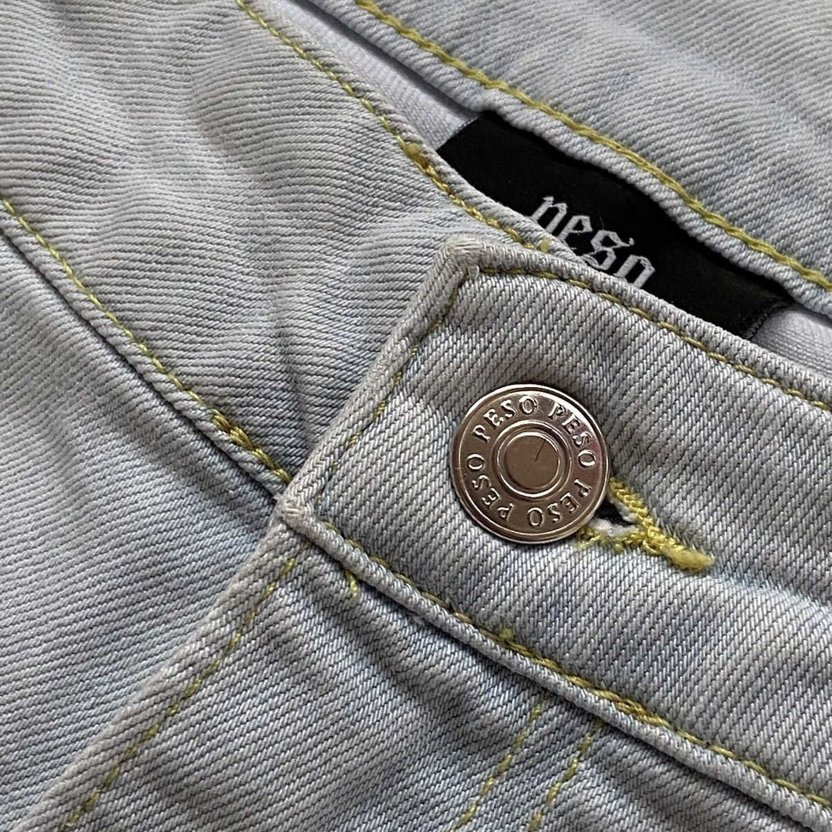 Designer 📌 Crazy Peso Y2K Big Print Denim Pants Size US 30 / EU 46 - 6 Thumbnail
