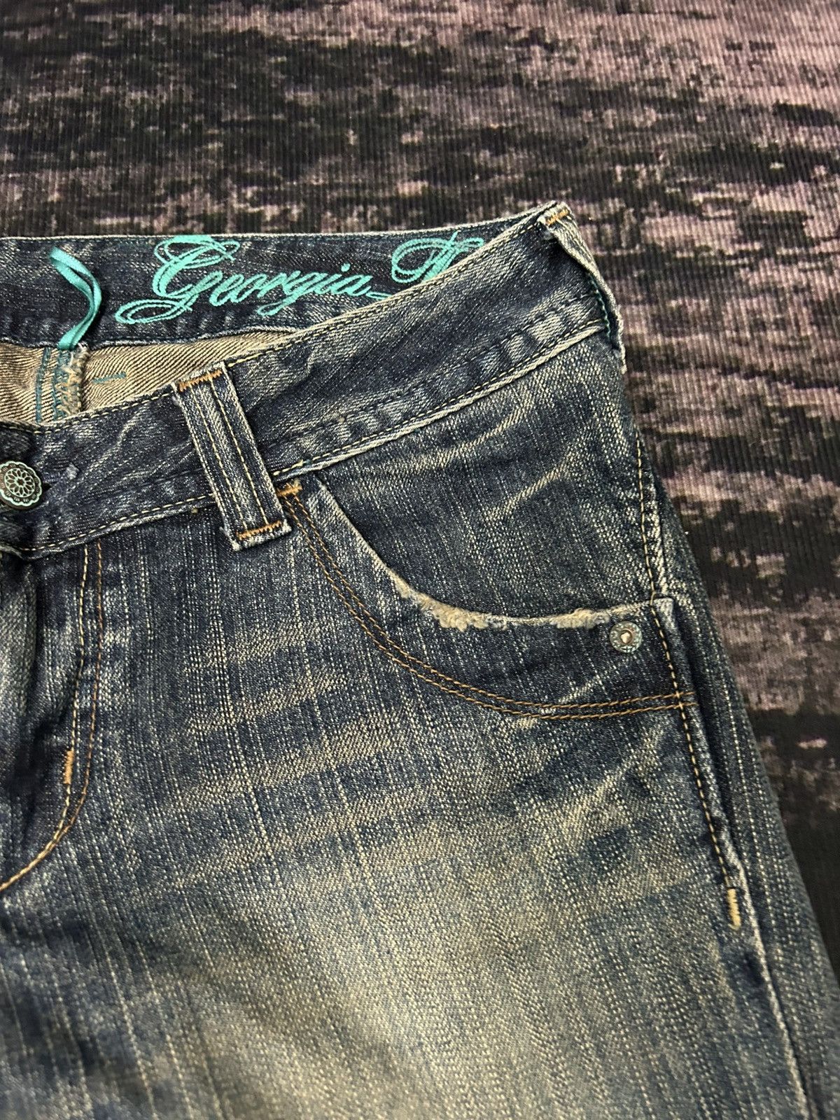 Japanese Brand Vintage Georgia Washed Flare Jeans Size US 30 / EU 46 - 8 Thumbnail