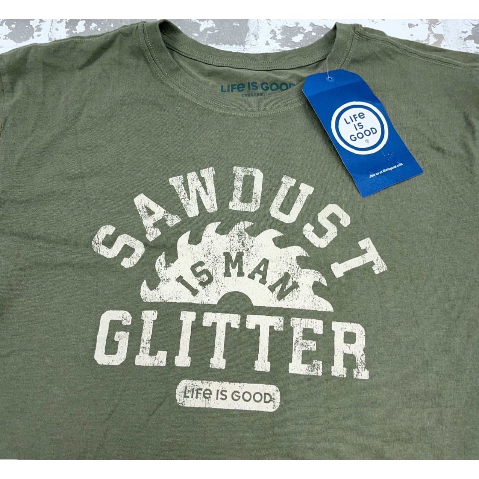 Life is Good Life is Good Crusher Tee Men M Green Shirt Logo Graphic Print Dad Modern Vintage No N/A Size US M / EU 48-50 / 2 - 2 Thumbnail