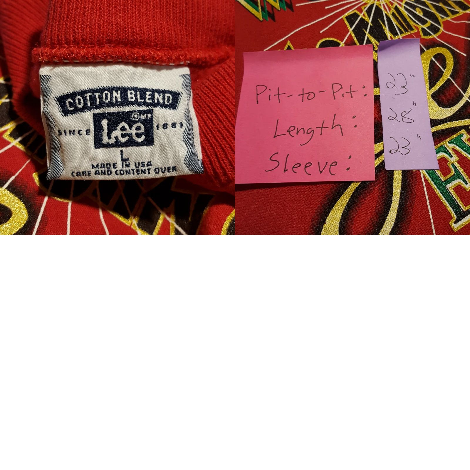 Lee VINTAGE 90s Wonderful Jesus Men's L Red Christmas Crewneck Pullover Sweatshirt Lee Shirt Mens Size US L / EU 52-54 / 3 - 8 Thumbnail