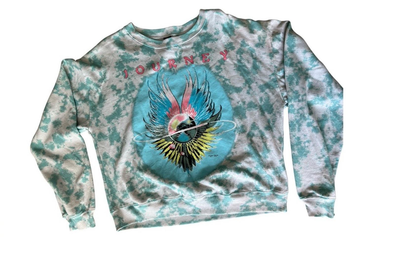 Designer Journey sweatshirt size L tie dye turquoise Size L / US 10 / IT 46 - 1 Thumbnail