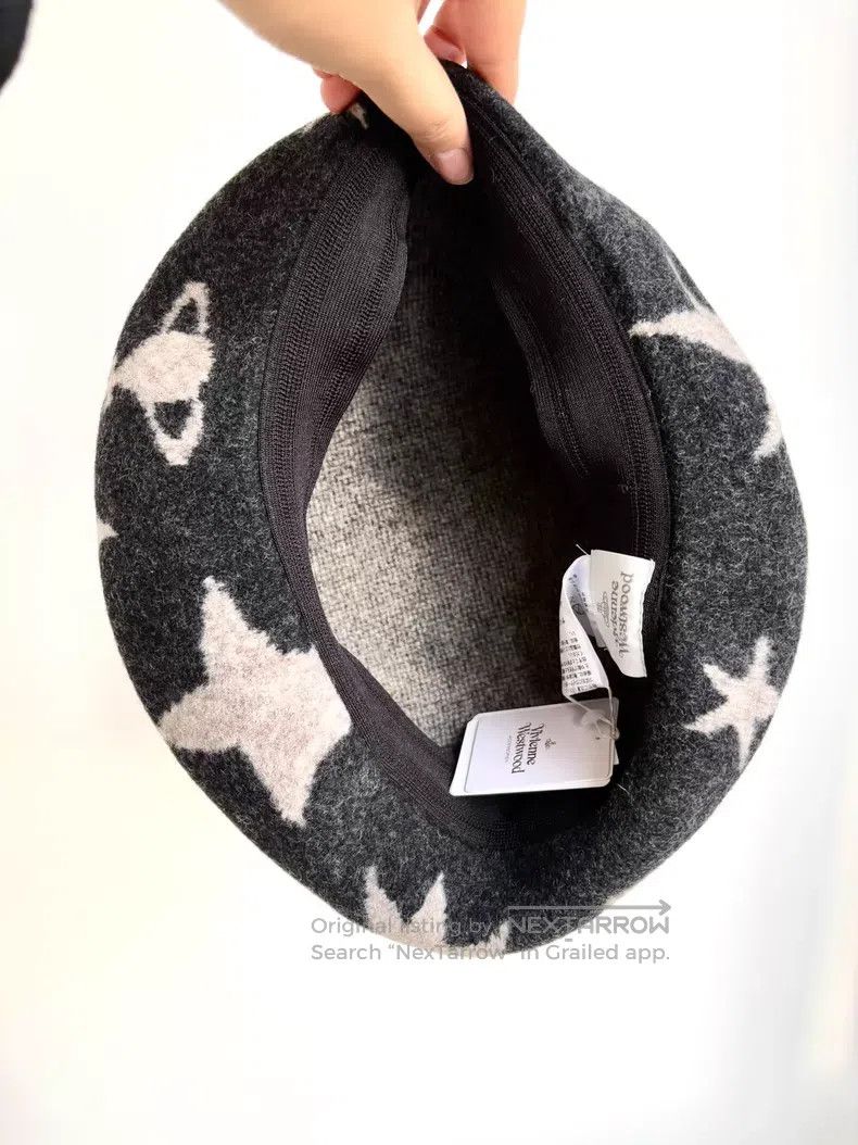 Vivienne Westwood Vivienne Westwood Black Saturn Star Beret Size ONE SIZE - 6 Thumbnail