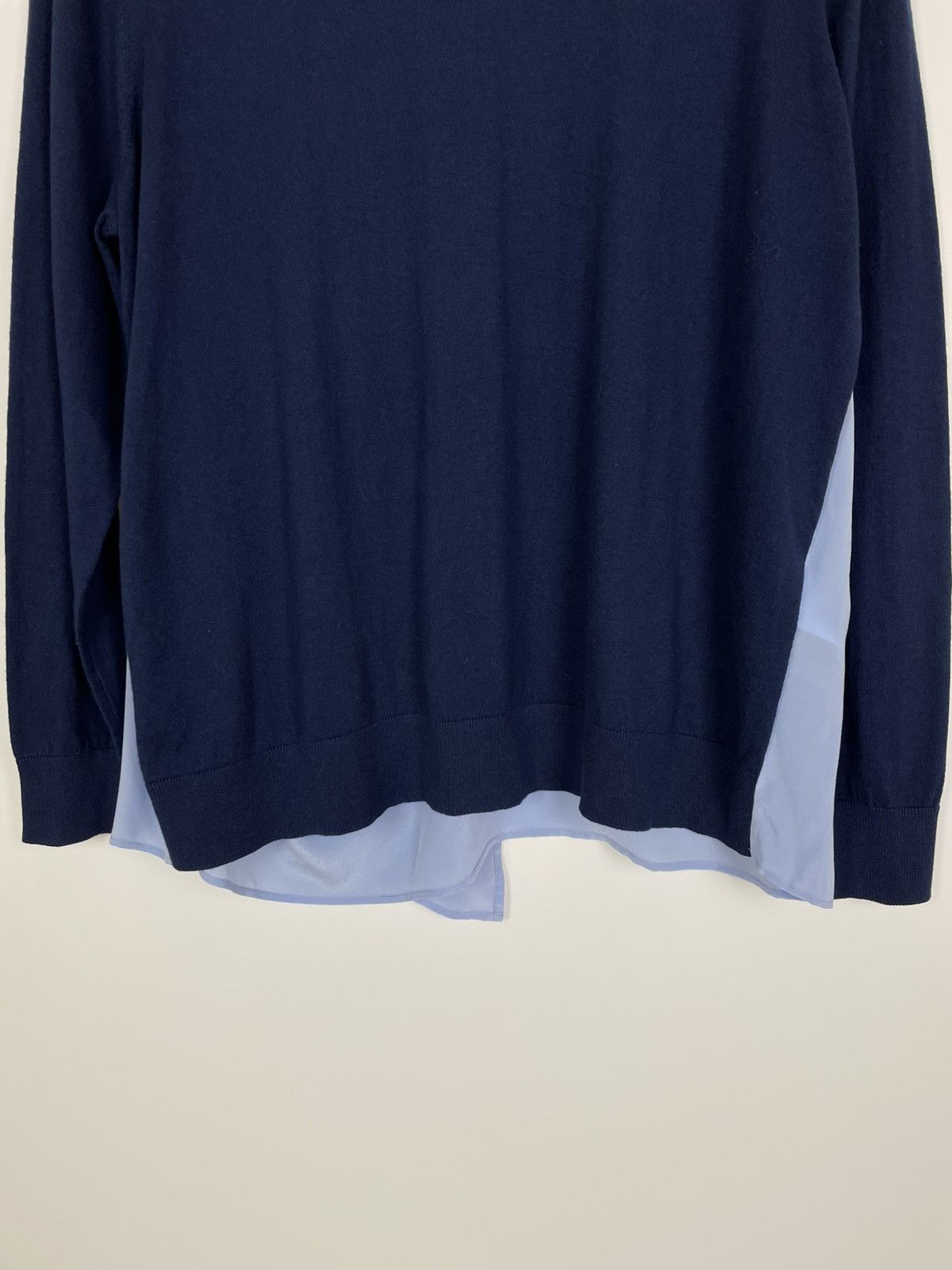 Sandro Sandro Paris Blue Ipolit Silk Back Sweater Open Ti Size M / US 6-8 / IT 42-44 - 3 Thumbnail