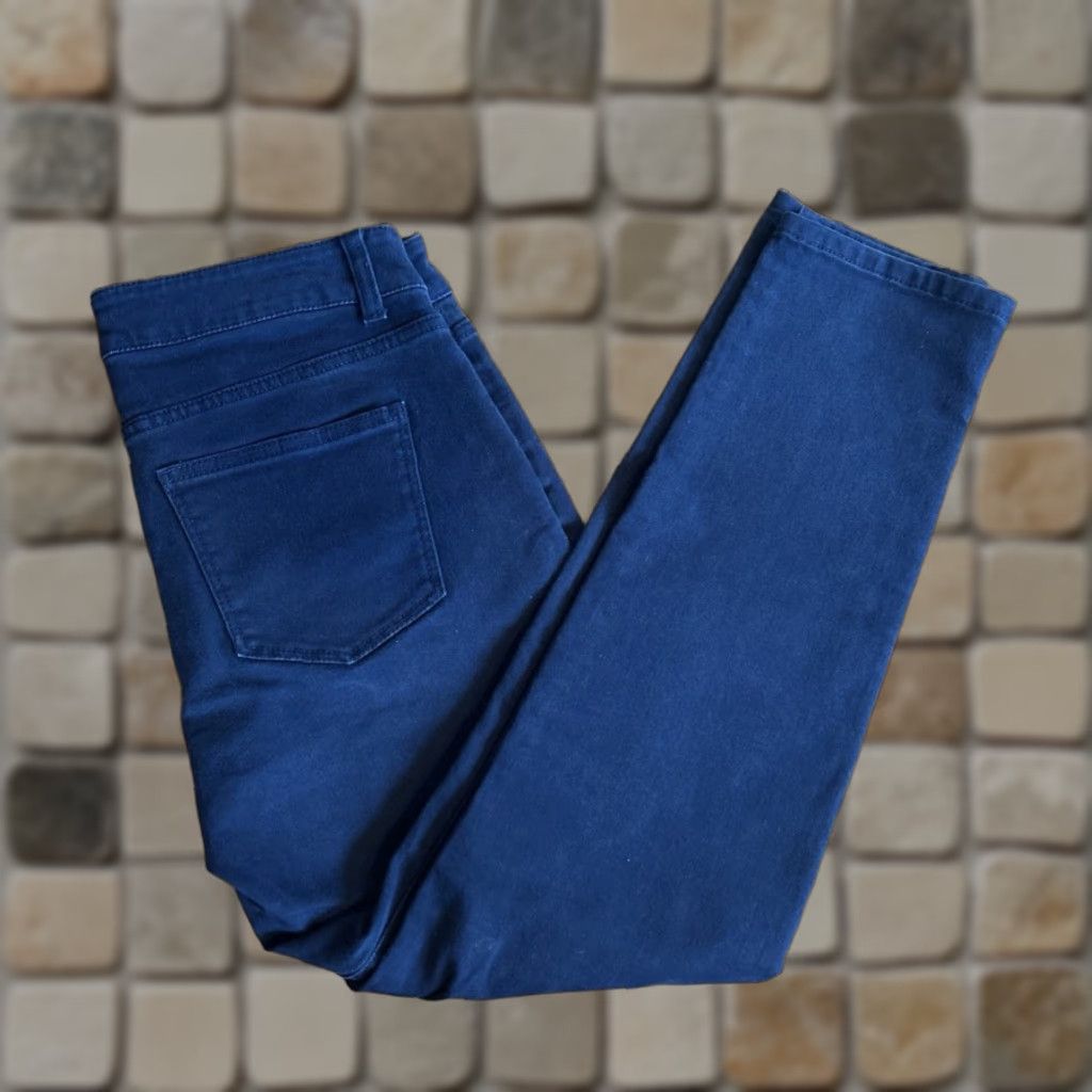 Talbots Talbots Signature Slim Ankle Petite Pants 6P 30x27 Blue Cotton Elastane Slim Denim Zip Button Logo Womens Size 28" / US 6 / IT 42 - 1 Thumbnail