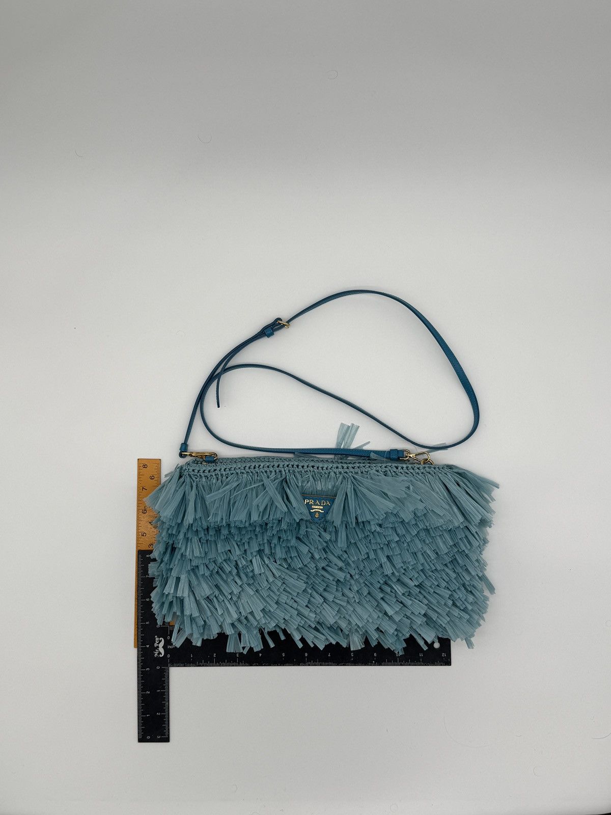 Prada Prada Blue Fringed Clutch Bag Size ONE SIZE - 2 Thumbnail