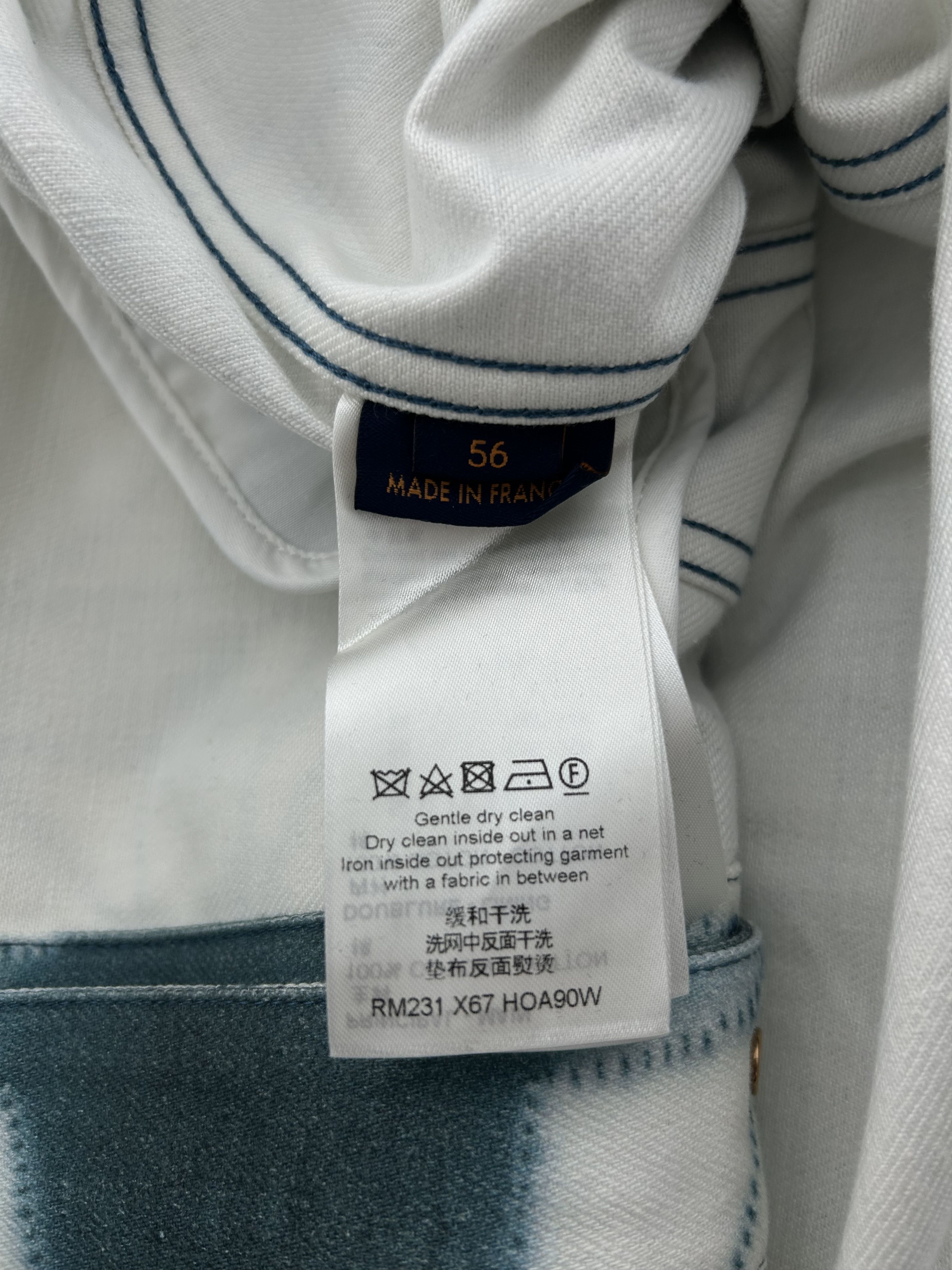 Louis Vuitton Louis Vuitton White & Blue Shibori Monogram Denim Jacket Size US XXL / EU 58 / 5 - 4 Thumbnail