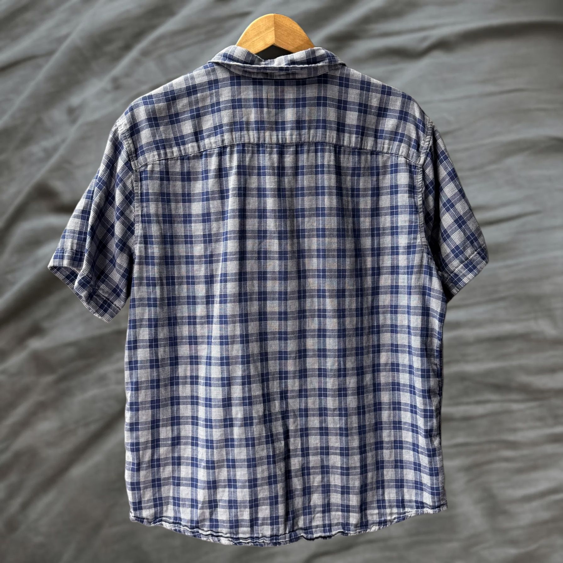 UNTUCKit UNTUCKit Shirt Mens 2XL Blue White Plaid Short Sleeve Slim Fit Button Up Casual Size US XXL / EU 58 / 5 - 1 Thumbnail