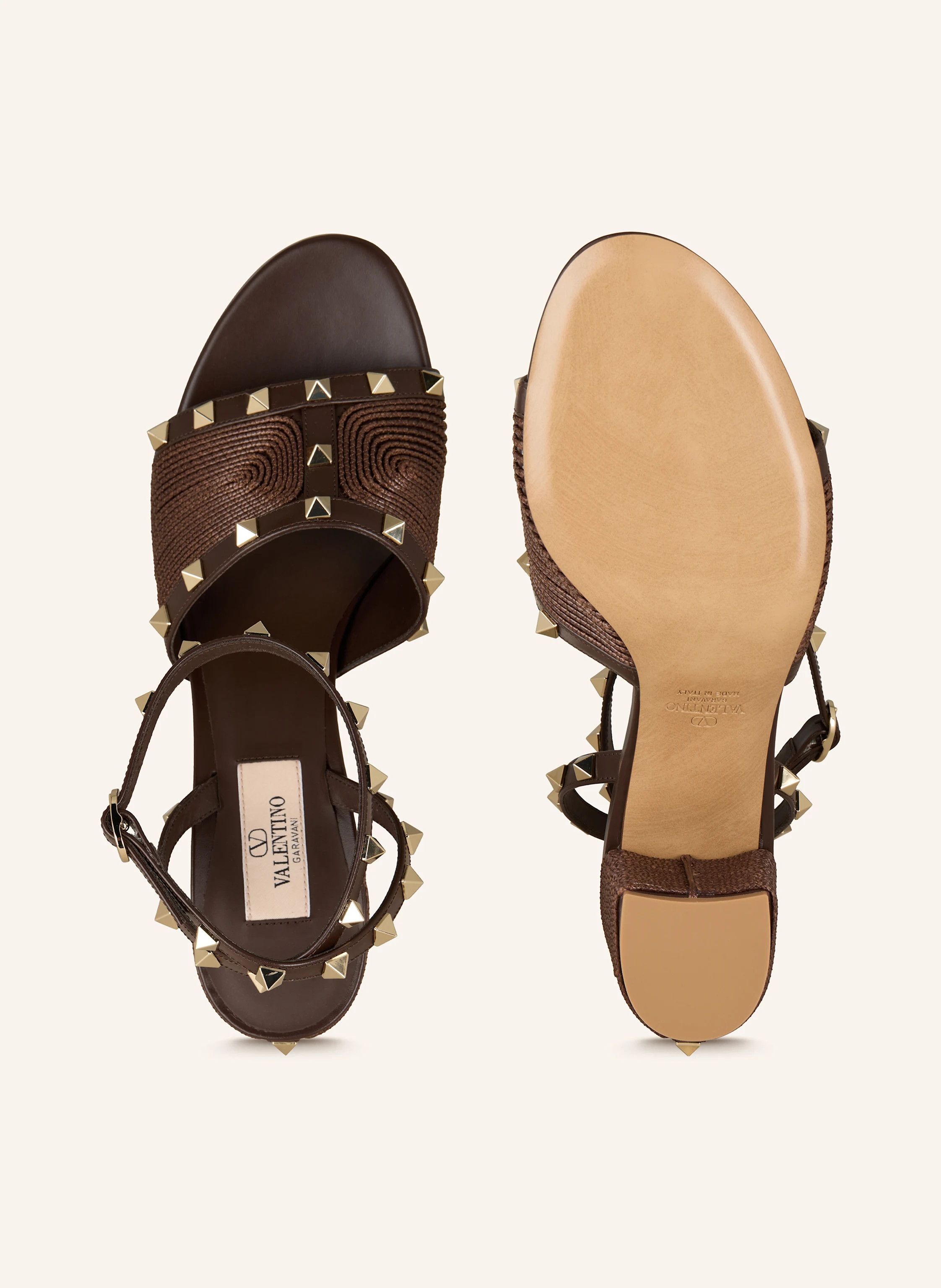 Valentino os11x0126 Rockstud Ankle Strap Sandals in Brown Size US 11 / IT 41 - 5 Thumbnail
