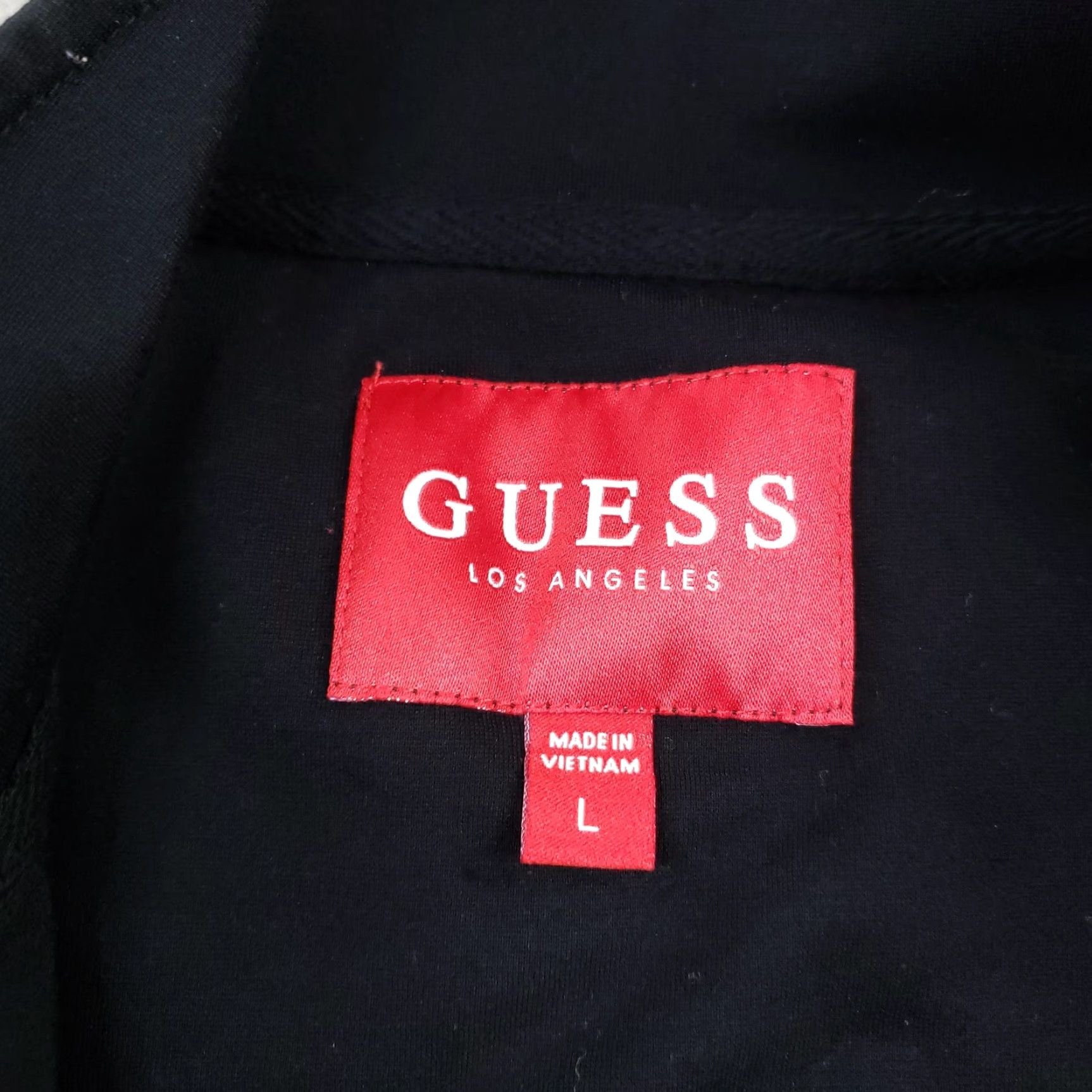 Guess VINTAGE GUESS Los Angeles Track Jacket Womens L Black Full Zip Reflective Logo, 90s Inspired, Activewear Womens Large Black Size L / US 10 / IT 46 - 6 Thumbnail