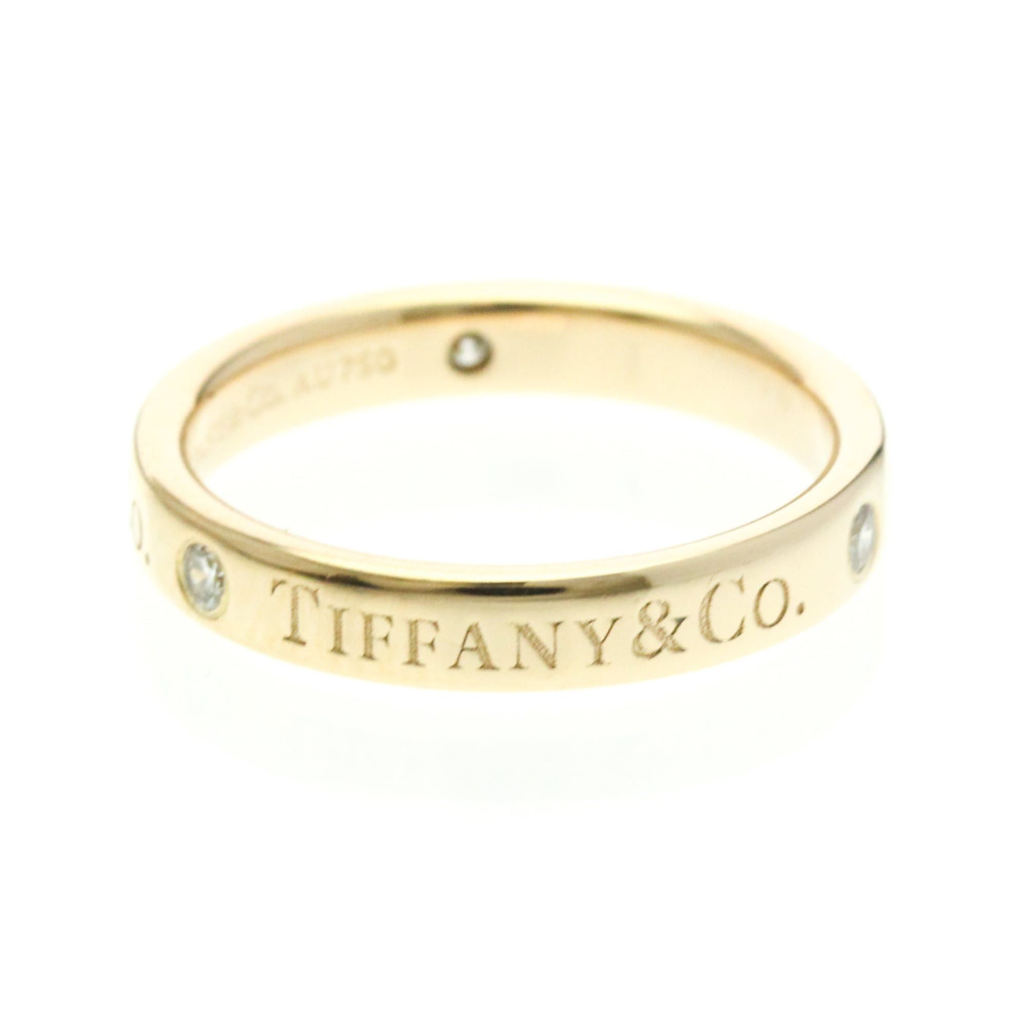 Tiffany & Co. Tiffany Flat Band Ring With Diamonds Pink Gold (18K) Fashion Diamond Band Ring Pink Gold Size ONE SIZE - 1 Thumbnail