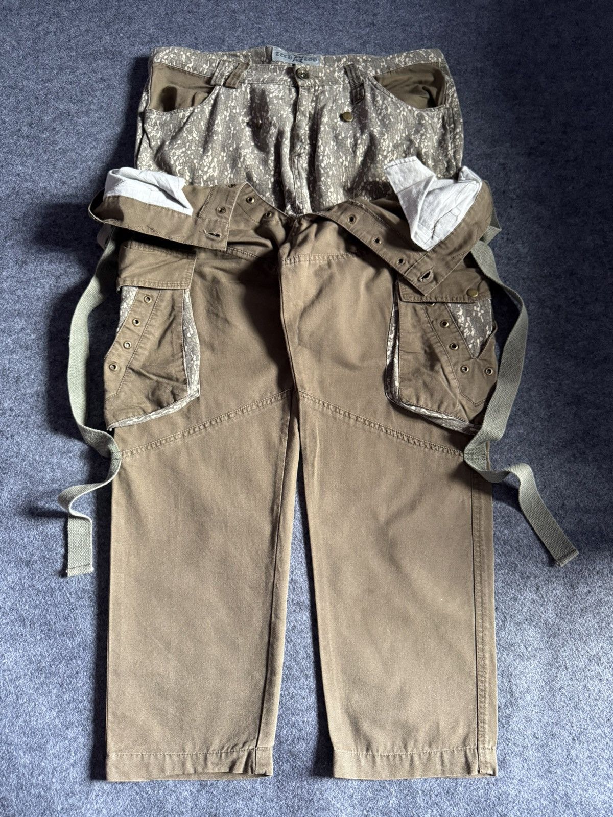 PPFM × semanticdesign Tech Too Japan Double Waist Parachute Alien Cargo Pants Size US 36 / EU 52 - 3 Thumbnail