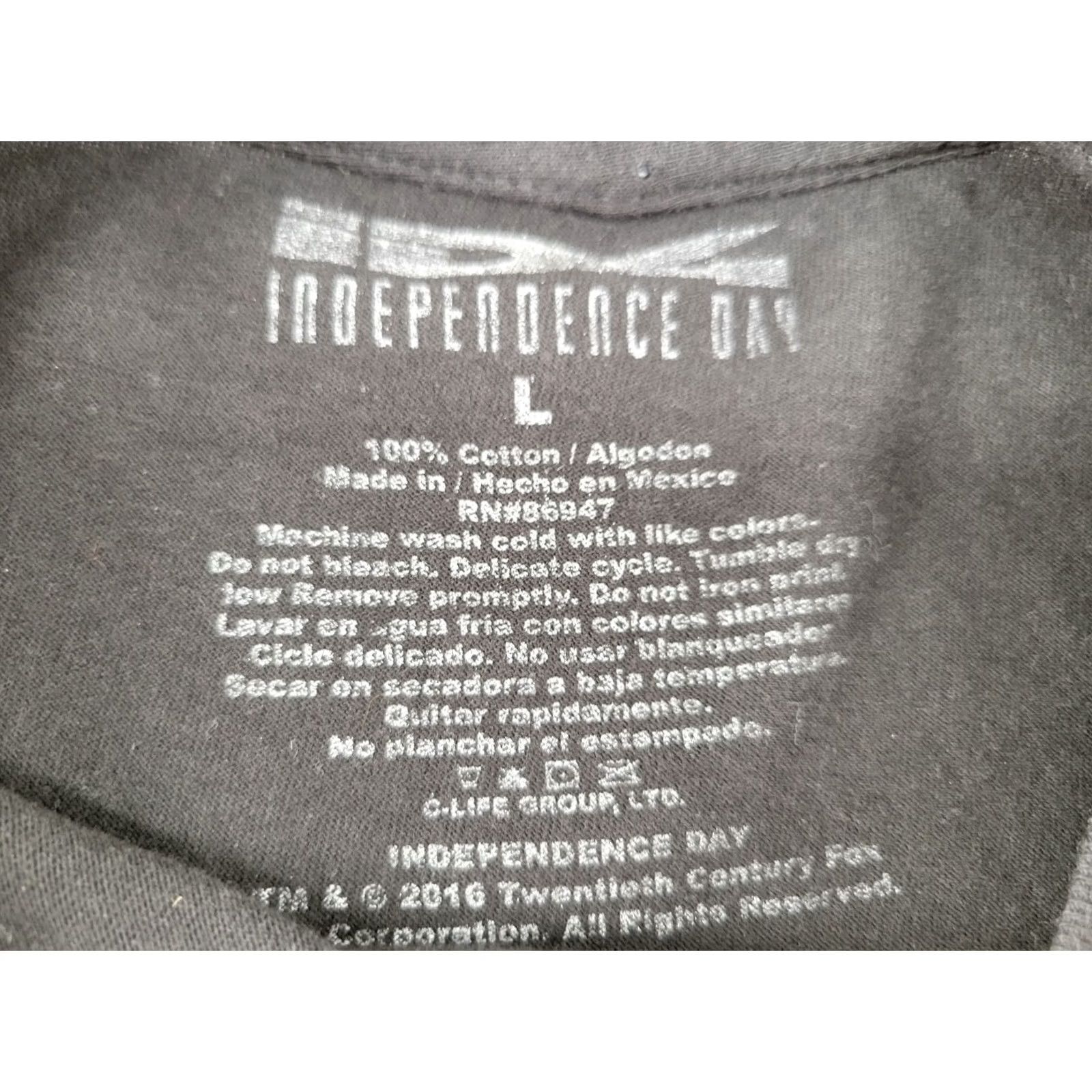 Vintage Independence Day Shirt Mens L Black IF4 2016 Movie Promo Twentieth Century Fox Size US L / EU 52-54 / 3 - 8 Thumbnail