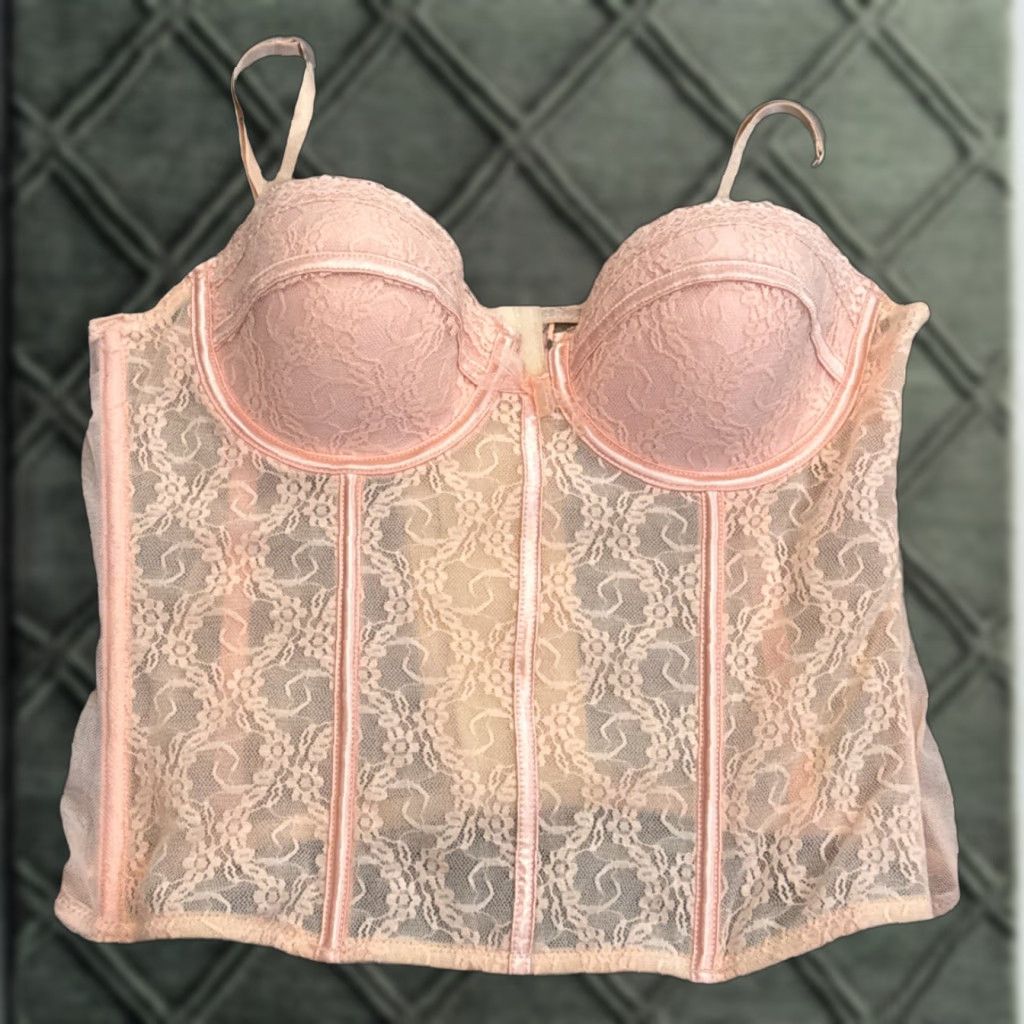 Vintage Ambrielle Corset Top Shirt Womens M Light Pink Lace Y2K VTG Medium Size M / US 6-8 / IT 42-44 - 1 Thumbnail