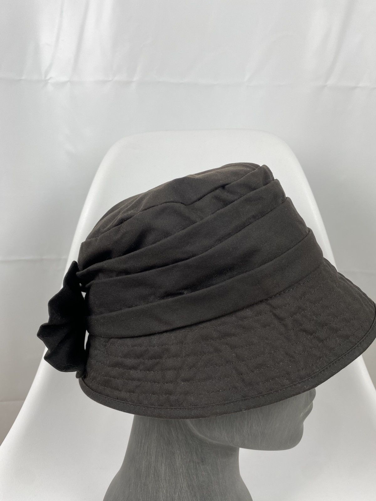 Dents Dents Waxed Cotton Hat With Bow One Size Size ONE SIZE - 4 Thumbnail