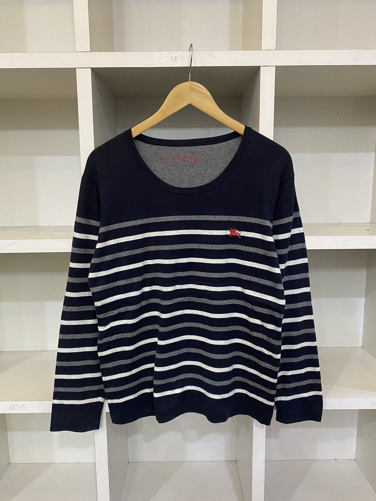image of Burberry Black Label Stripe Sweatshirt in Striped, Women's (Size Medium)