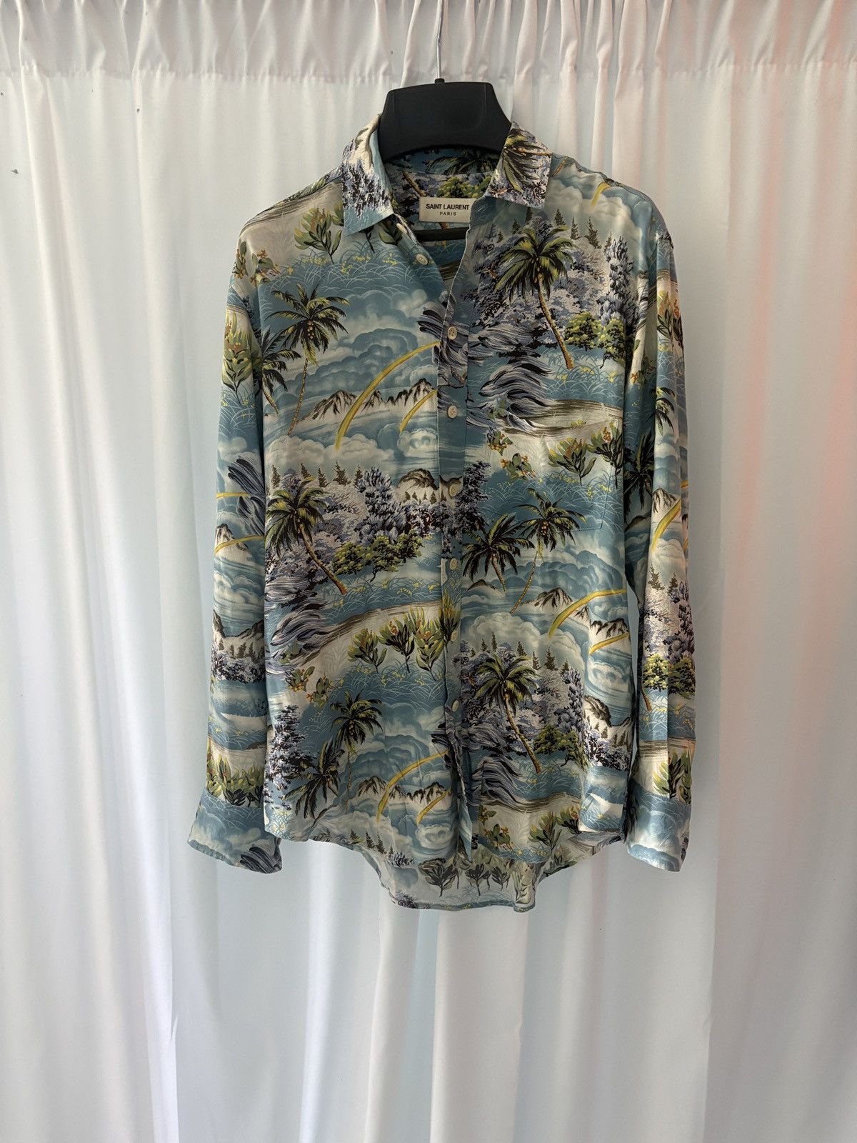 Saint Laurent Paris SS16 “Surf Sound” Saint Laurent Paris Palm Waves Shirt Size US S / EU 44-46 / 1 - 1 Thumbnail