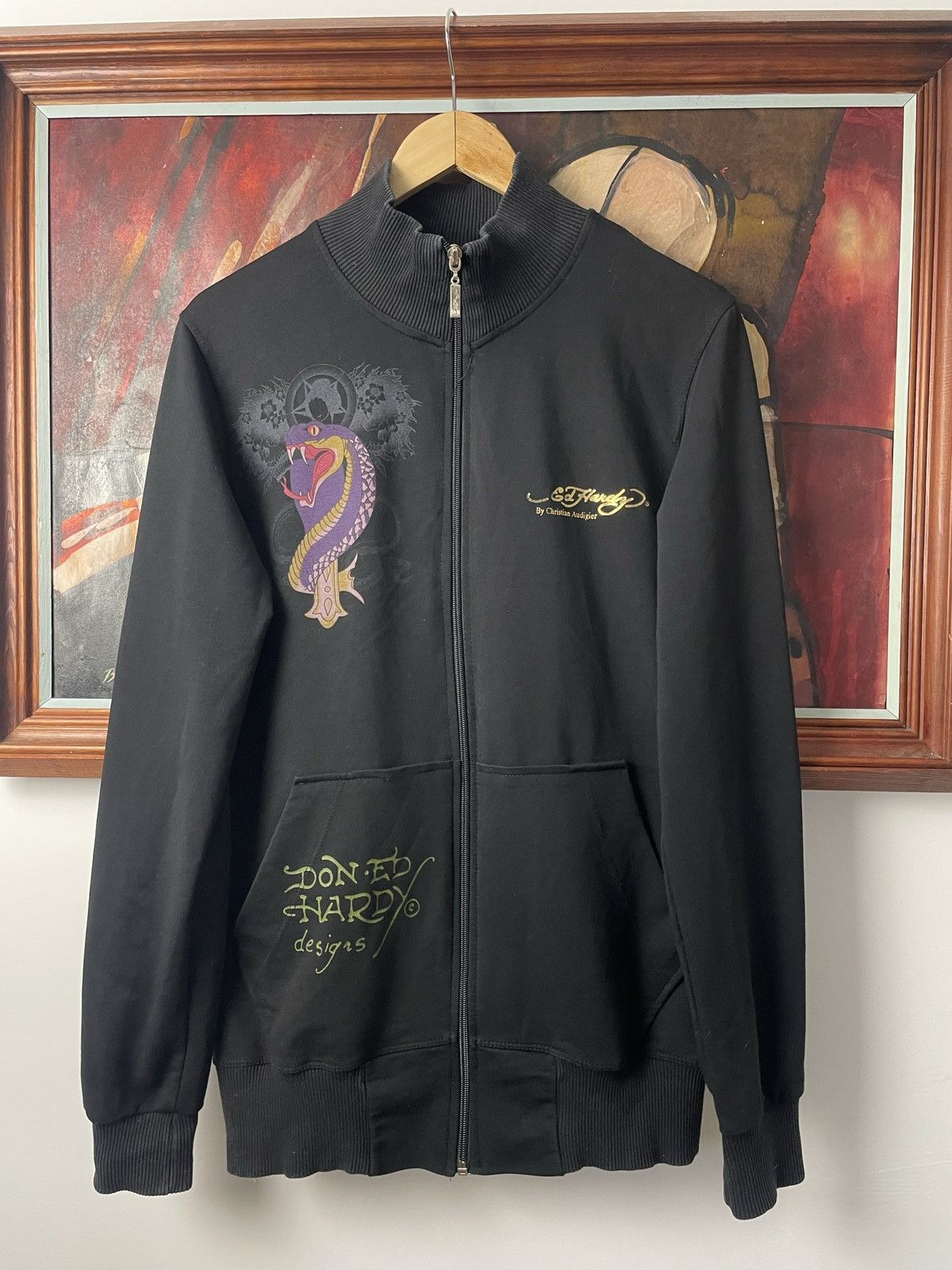Ed Hardy Vintage Y2k Ed Hardy Christian Audigier Zip Track Top Hype Size US M / EU 48-50 / 2 - 2 Thumbnail