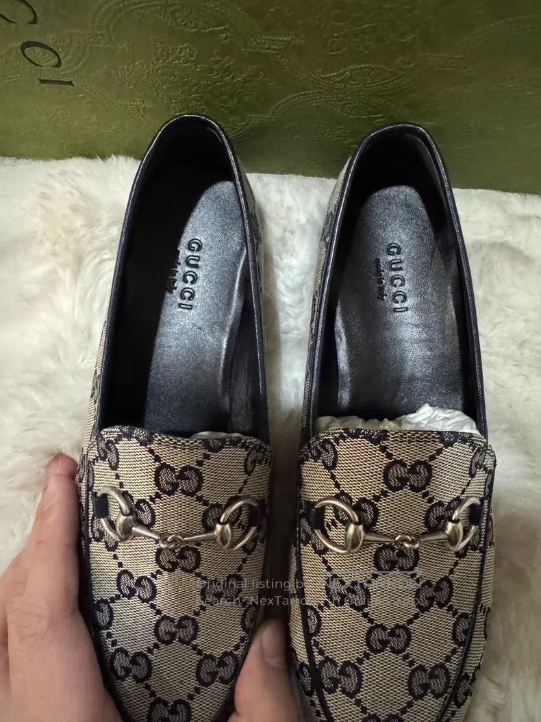 Gucci Guicci Women's Full Print Loafers Leather Shoes Size US 5.5 / IT 35.5 - 4 Thumbnail
