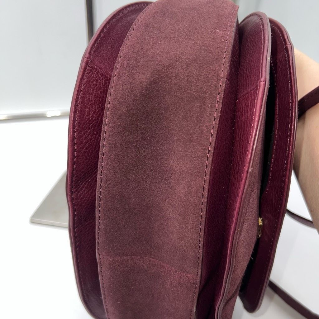 Vince Camuto Vince Camuto Deep Eggplant Purple Suede & Leather Saddle Bag Size ONE SIZE - 10 Thumbnail