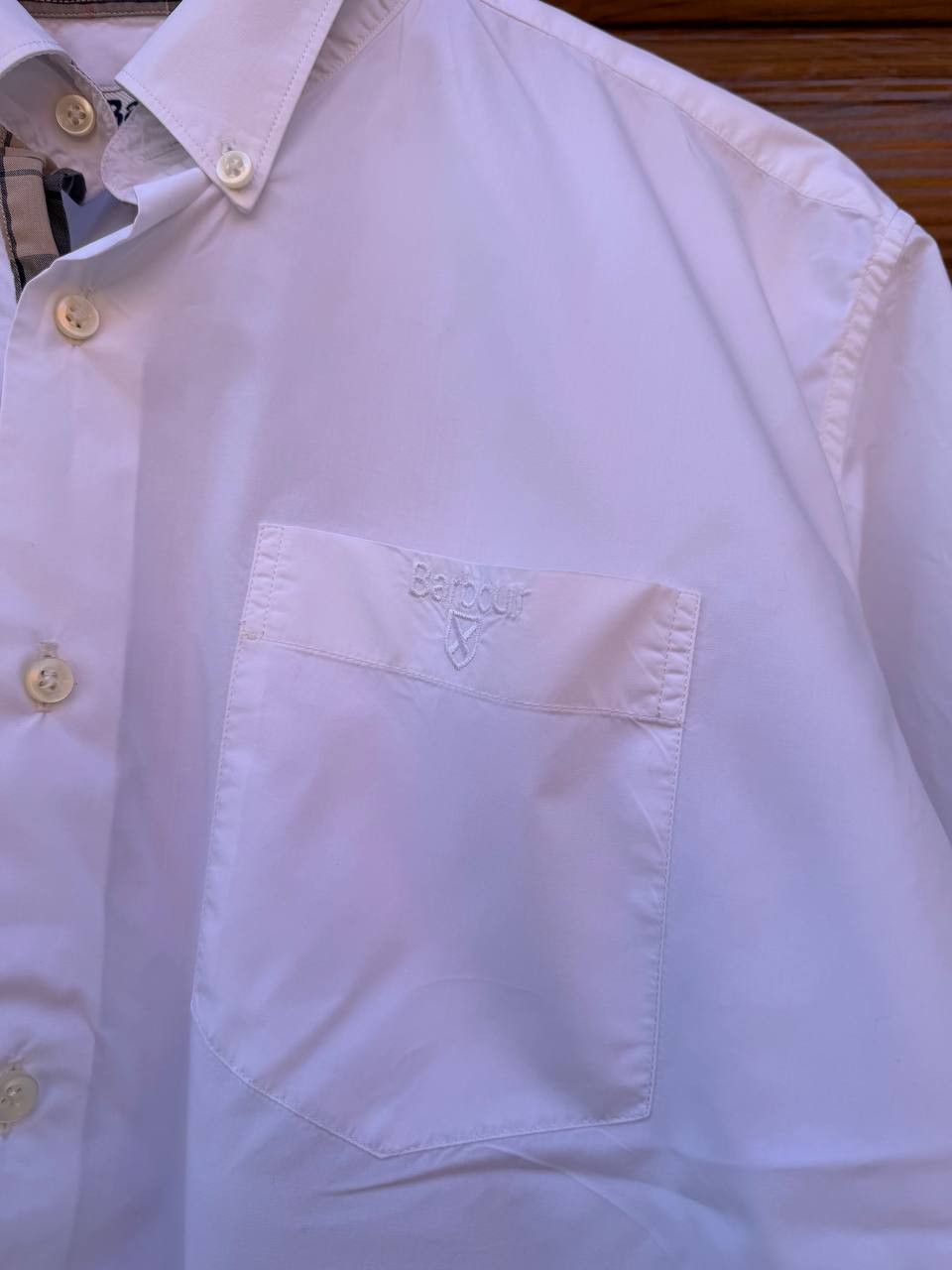 Barbour Barbour Shirt White Button Down Check Trim Logo Men Size US M / EU 48-50 / 2 - 4 Thumbnail