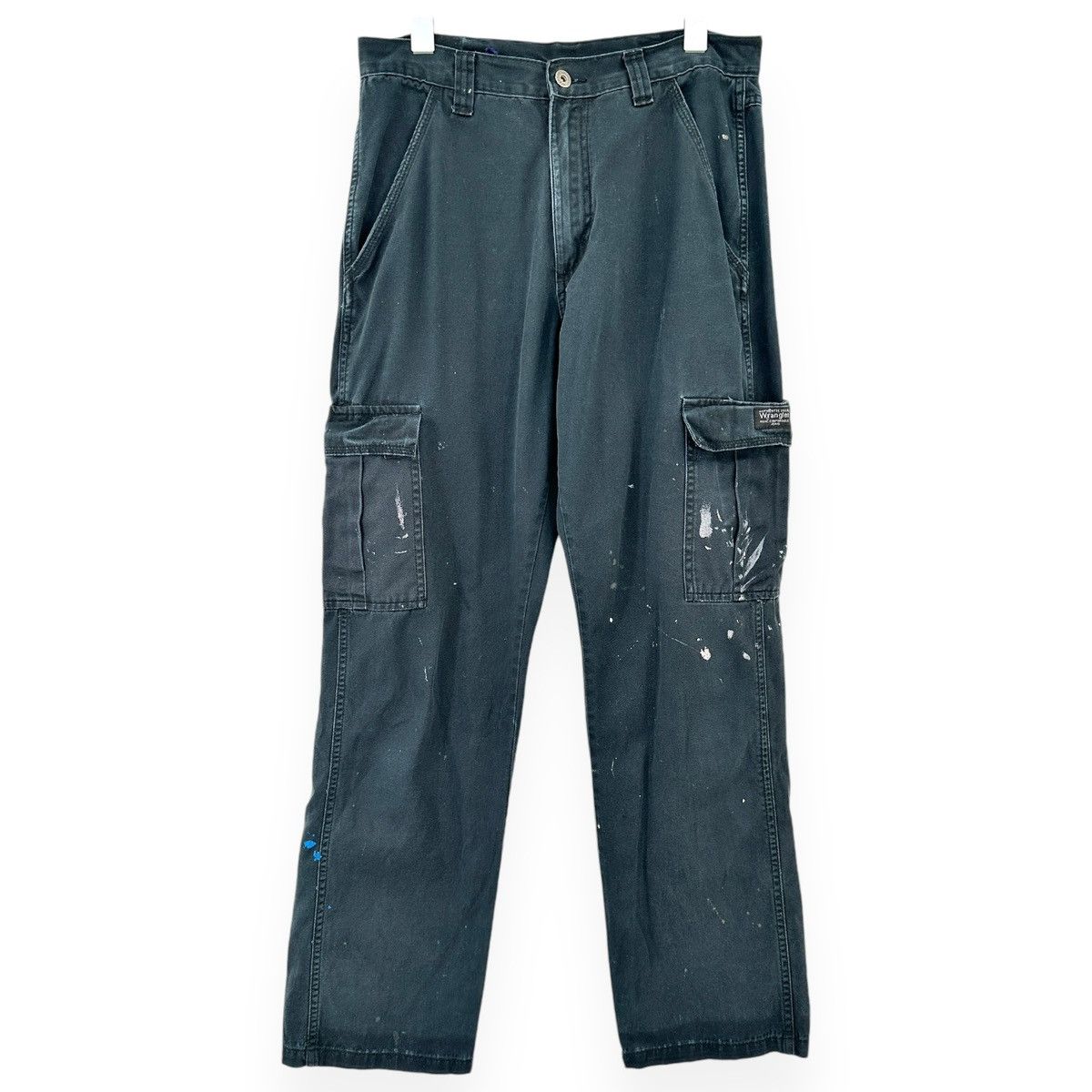 Vintage Washed Black Paint Splatter Distressed Cargo Pants Size US 30 / EU 46 - 1 Thumbnail