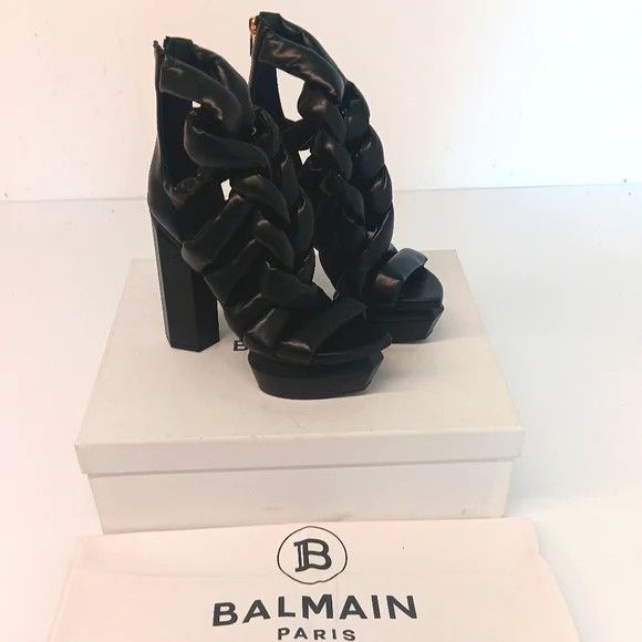 Balmain Women's Ava Braided Block Platform Pumps - EU38/US8