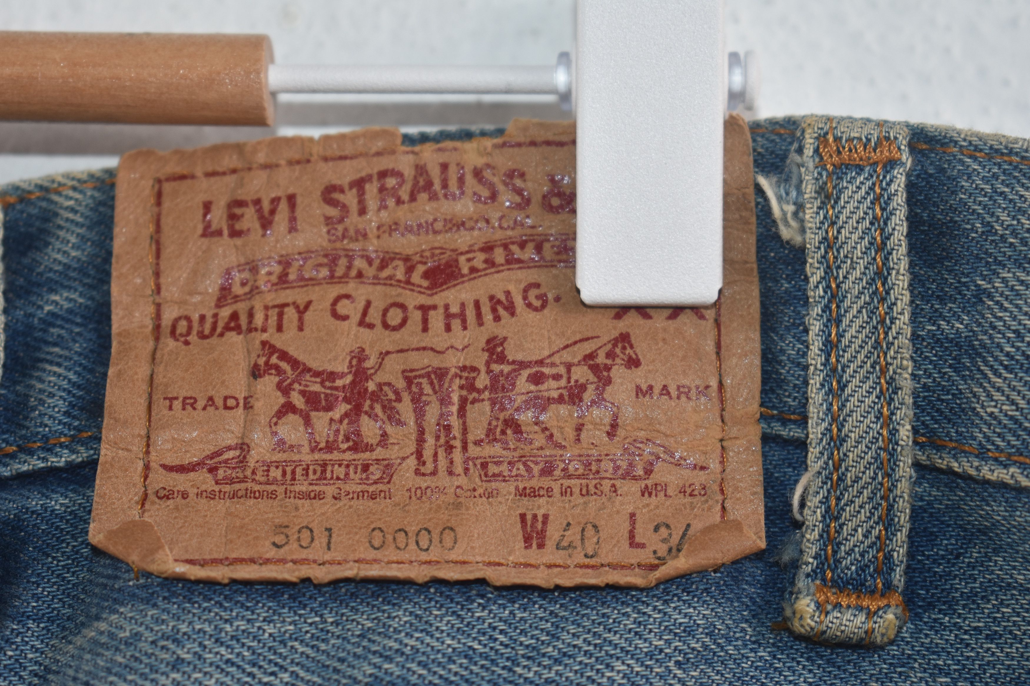 Jean × Levi's × Vintage SUPER RARE 🔥 80's Levis 501 Distress Jeans W38 Size US 38 / EU 54 - 8 Thumbnail