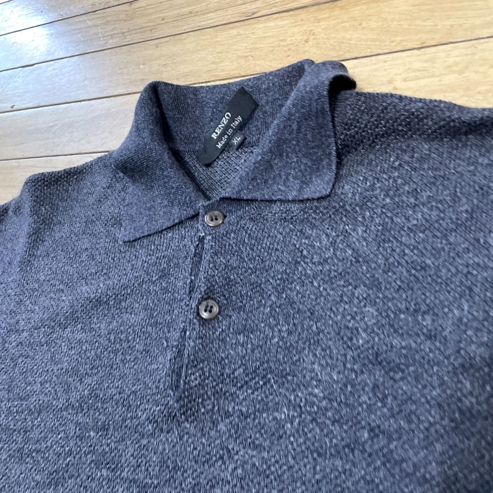 Vintage VINTAGE RENZO Wool Grandpa Knit Sweater Men XL Blue Pique Knit Thermal Preppy Hole Ireland Size US XL / EU 56 / 4 - 6 Thumbnail
