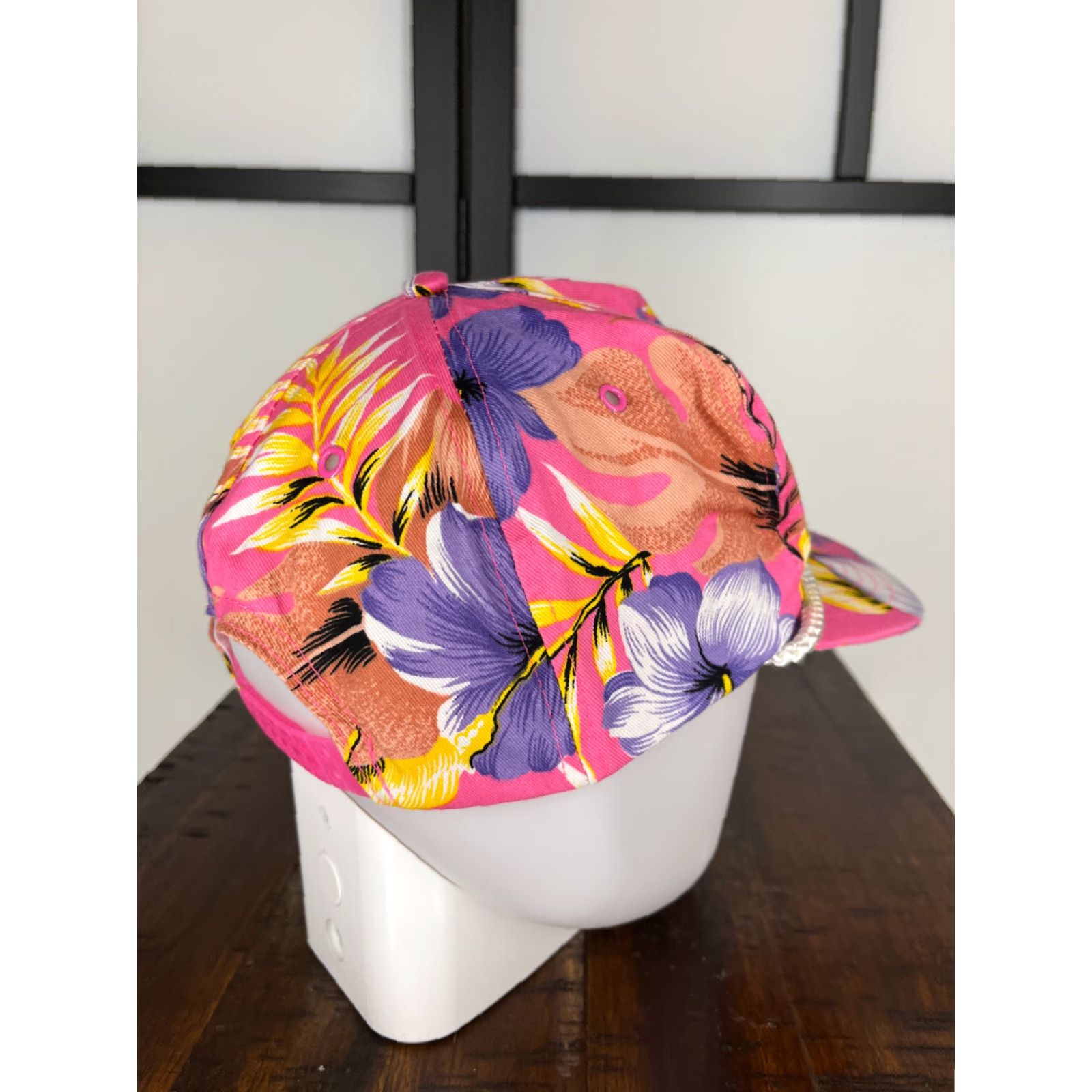 Vintage Hadley San Sun Hat Cap Snap Back Adult One Size Pink Floral Size ONE SIZE - 7 Thumbnail