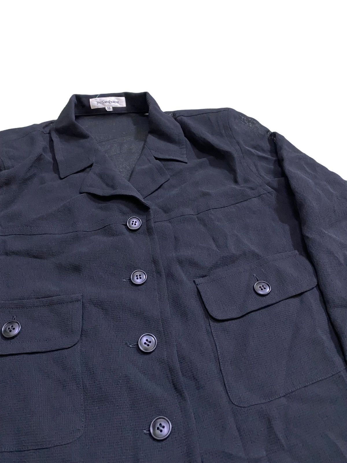 Yves Saint Laurent 💥Yves Saint Laurent Black Buuton Shirt Size M / US 6-8 / IT 42-44 - 3 Thumbnail