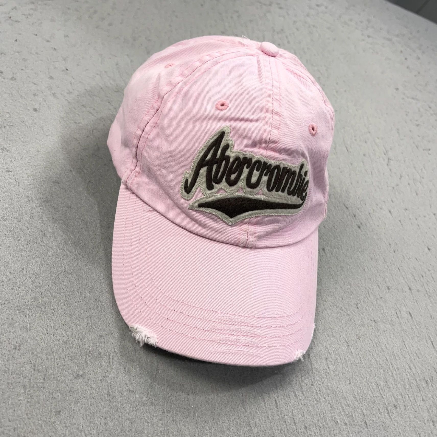 Abercrombie & Fitch VINTAGE Abercrombie and Fitch Hat Adult Pink Script Distressed Dad Cap Logo Y2K Size ONE SIZE - 3 Thumbnail