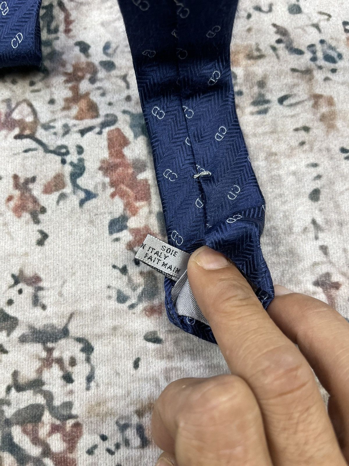 Dior Dior Fullprint Monogram Harringbone Silk Tie Size ONE SIZE - 4 Thumbnail