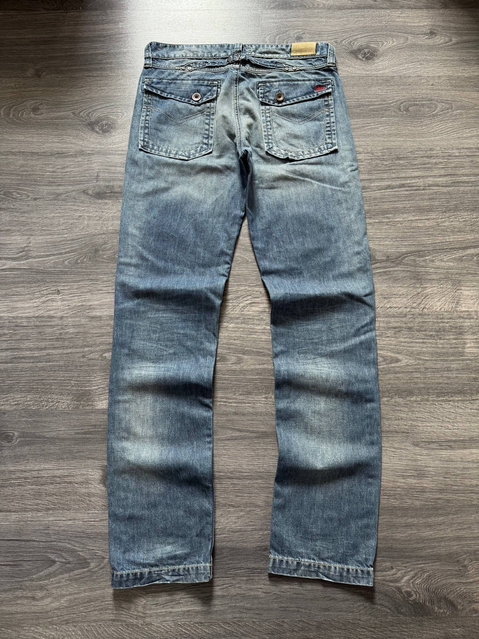 Jean Vintage Y2K Washed Denim Blue Jeans Pants Size US 33 - 2 Thumbnail