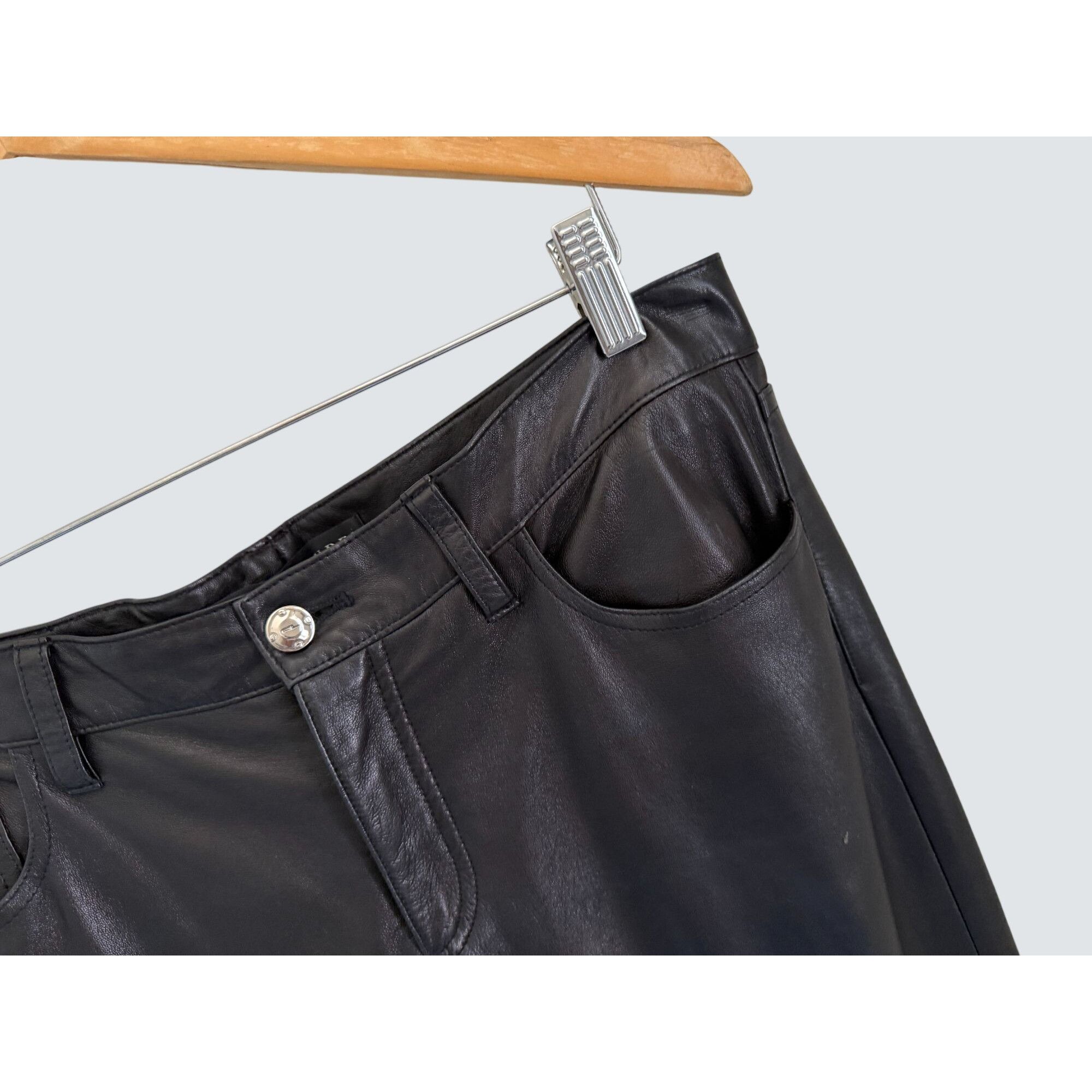 Ralph Lauren Ralph Lauren Black Lamb Leather Pants Size 12 Womens Classic Size 34" / US 12 / IT 48 - 5 Thumbnail